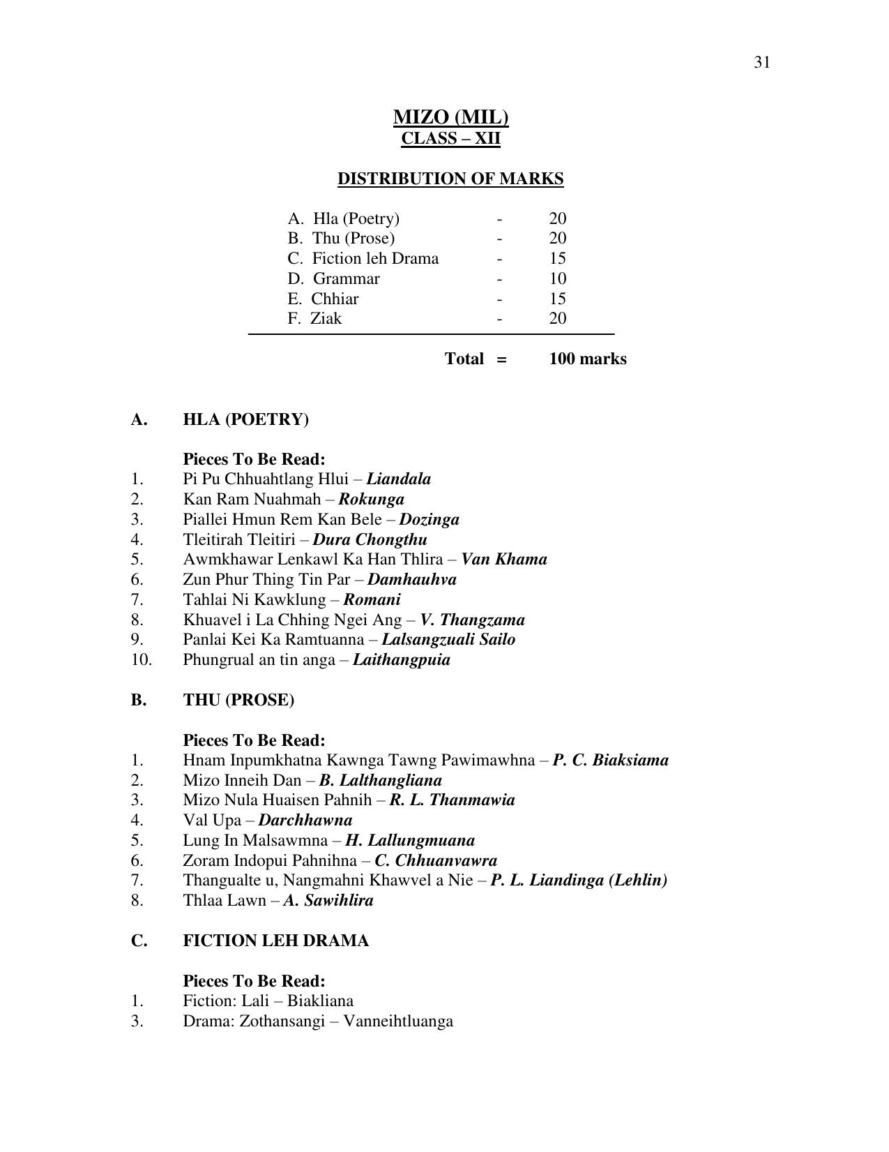 Meghalaya Board Class 12 Syllabus - Page 17