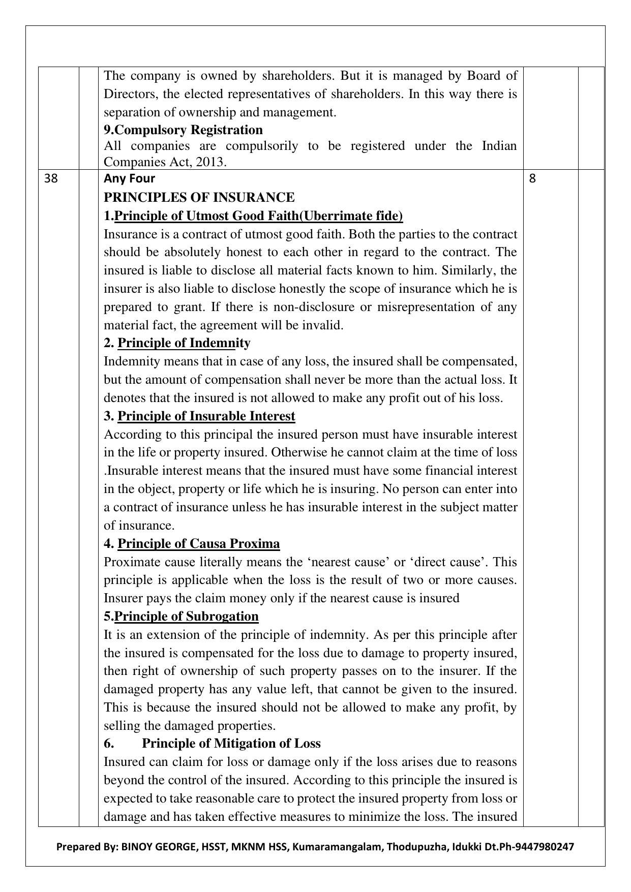 Kerala Plus One 2022 Business Studies Answer Key - Page 15