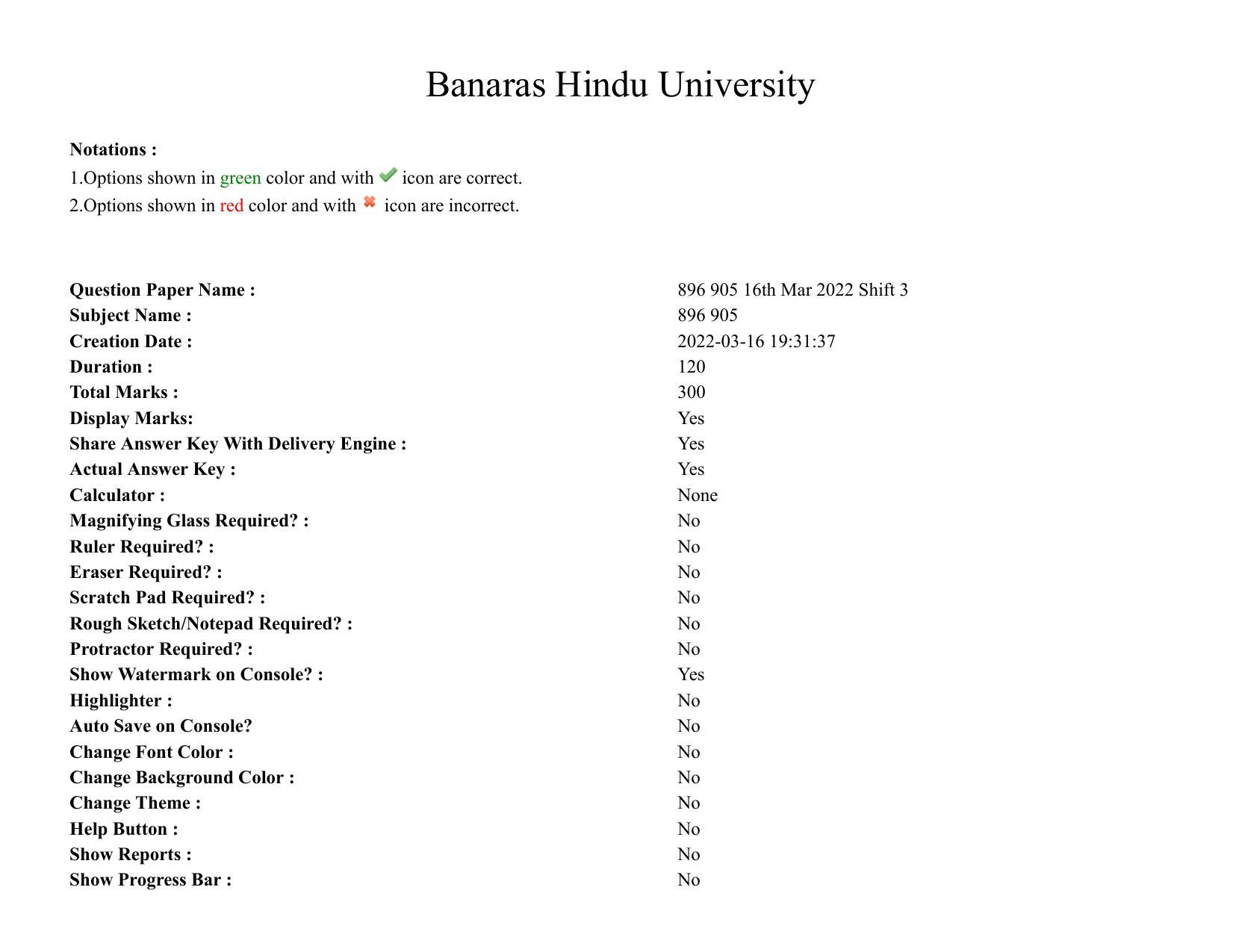 BHU RET Statistics 2021 Question Paper - Page 1