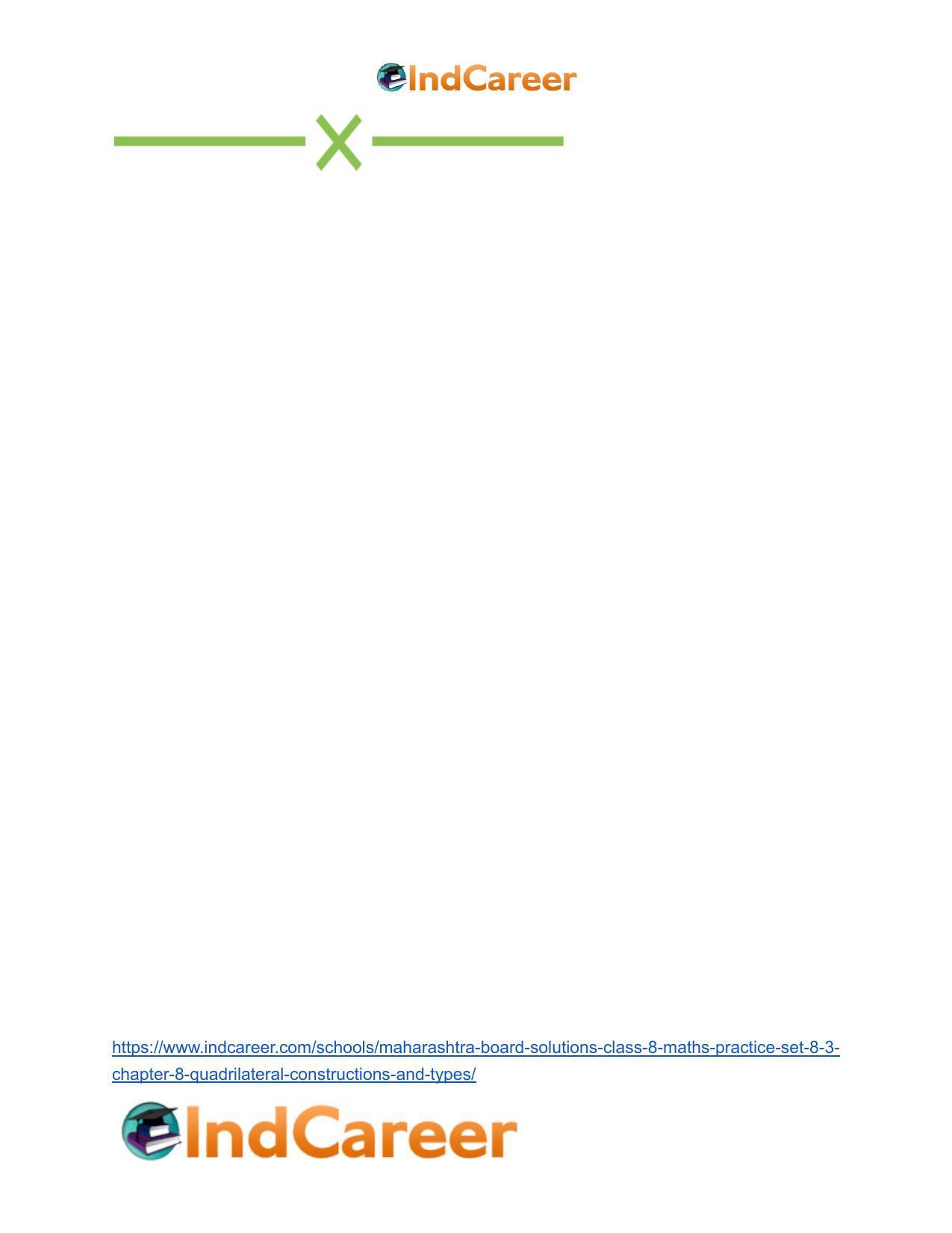 Maharashtra Board Solutions Class 8-Maths (Practice Set 8.3): Chapter 8- Quadrilateral: Constructions and Types - Page 11