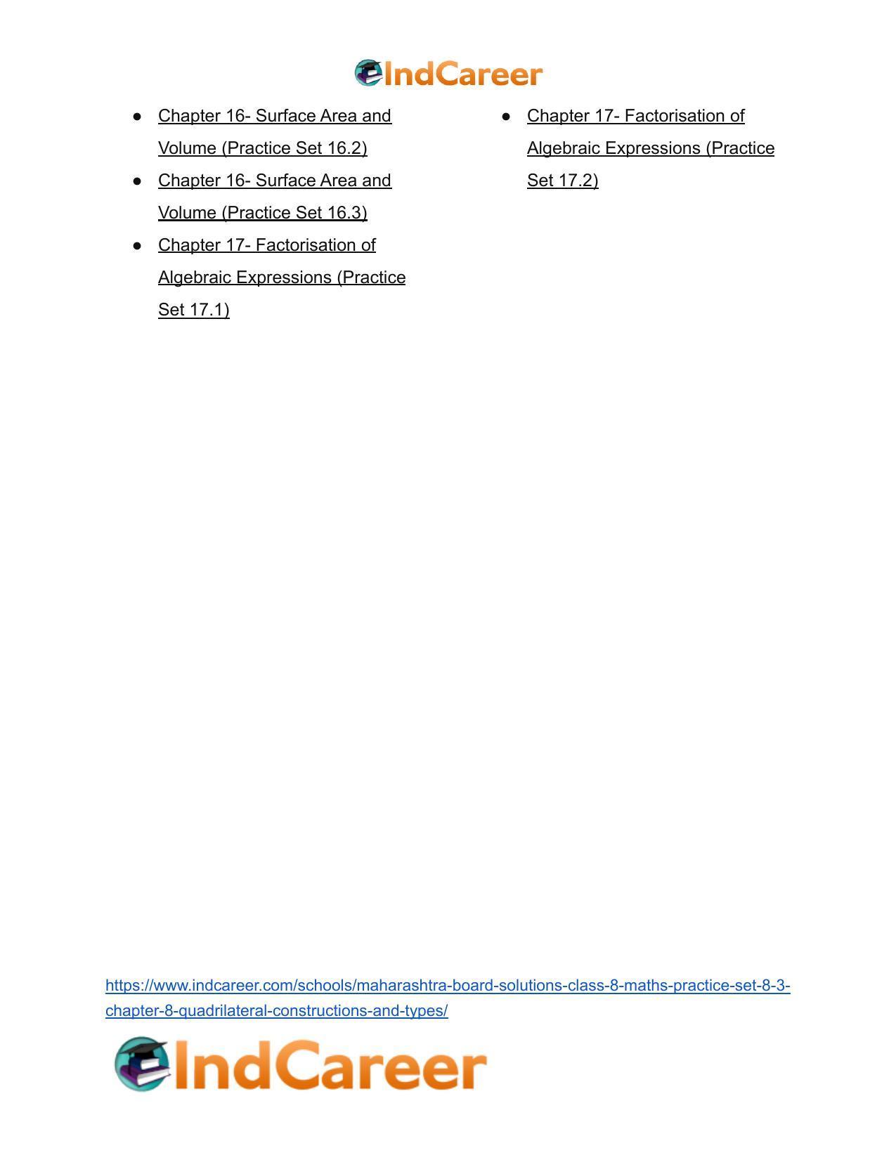 Maharashtra Board Solutions Class 8-Maths (Practice Set 8.3): Chapter 8- Quadrilateral: Constructions and Types - Page 14