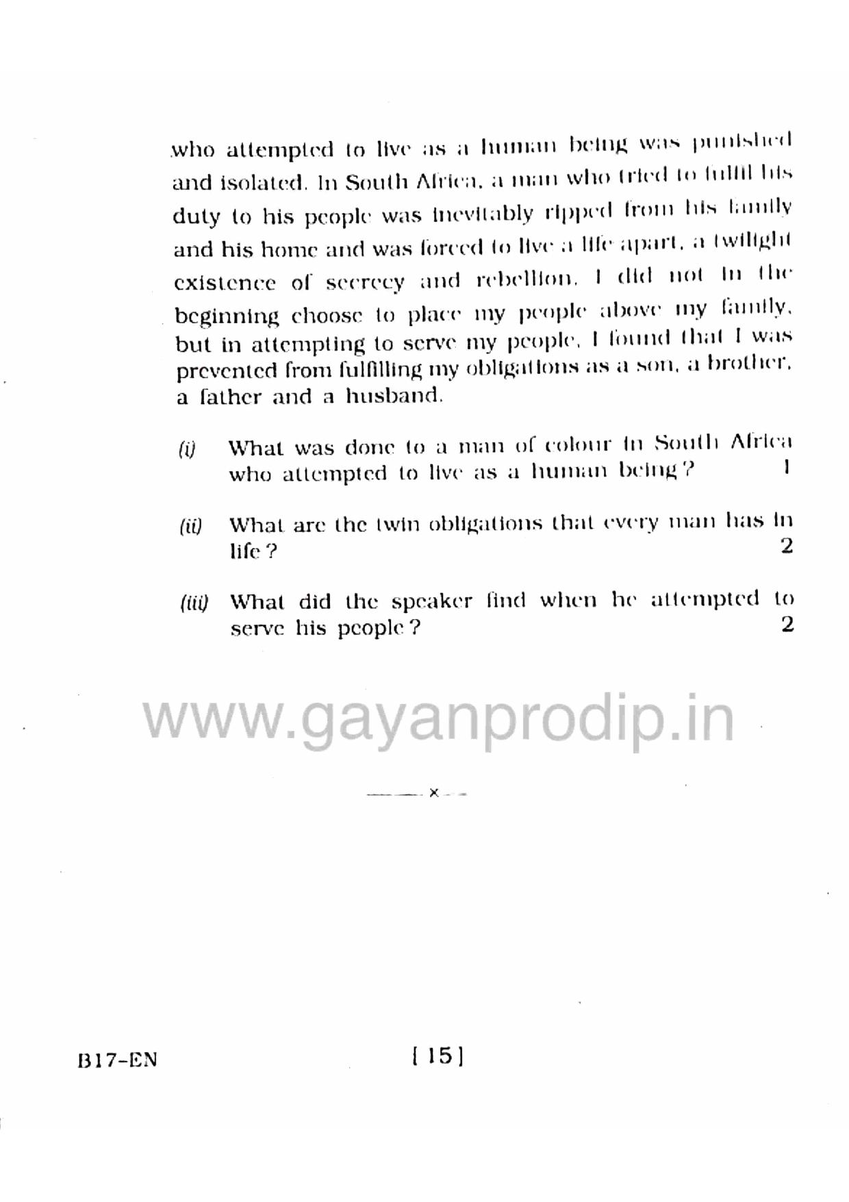SEBA HSLC English Question Paper 2017 - Page 15