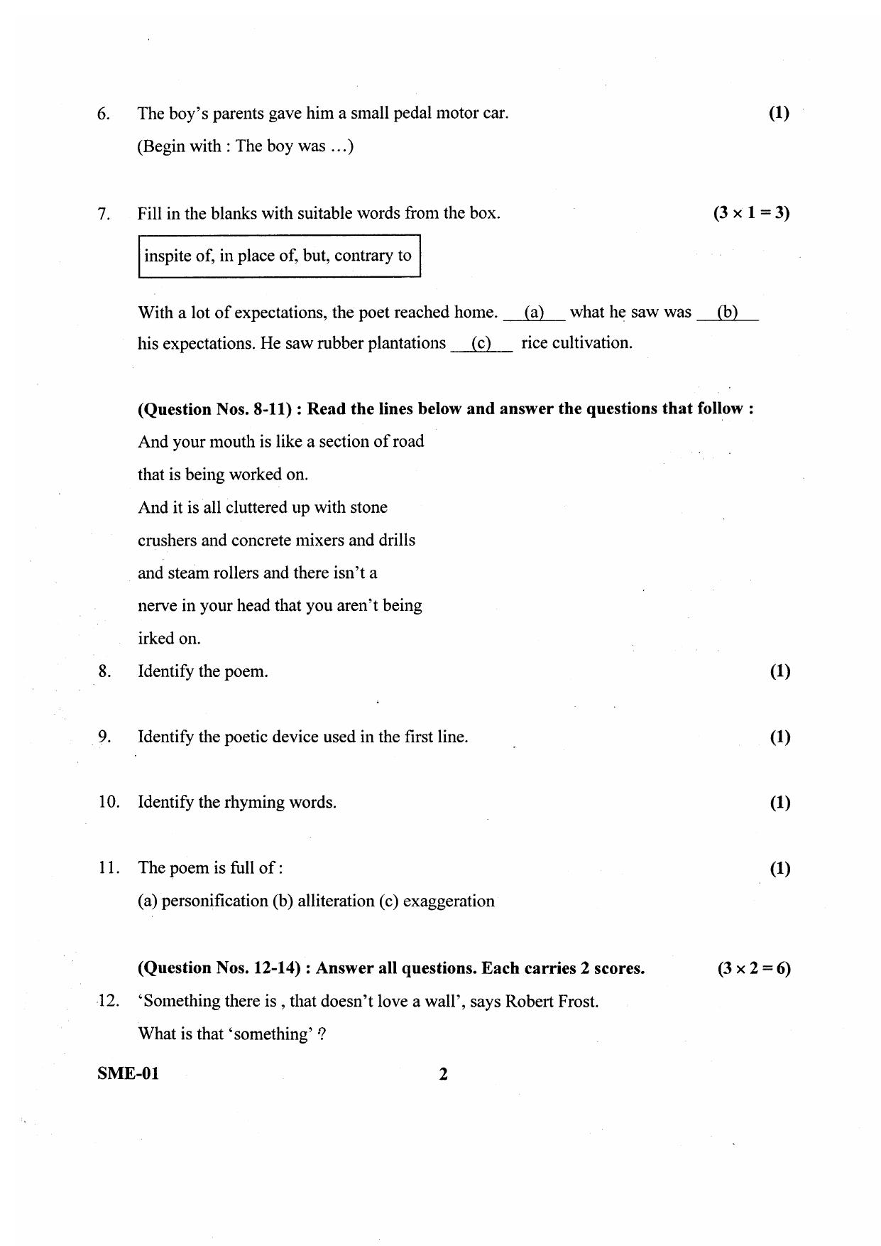 Kerala Plus Two 2020 English Model Question Paper - Page 2