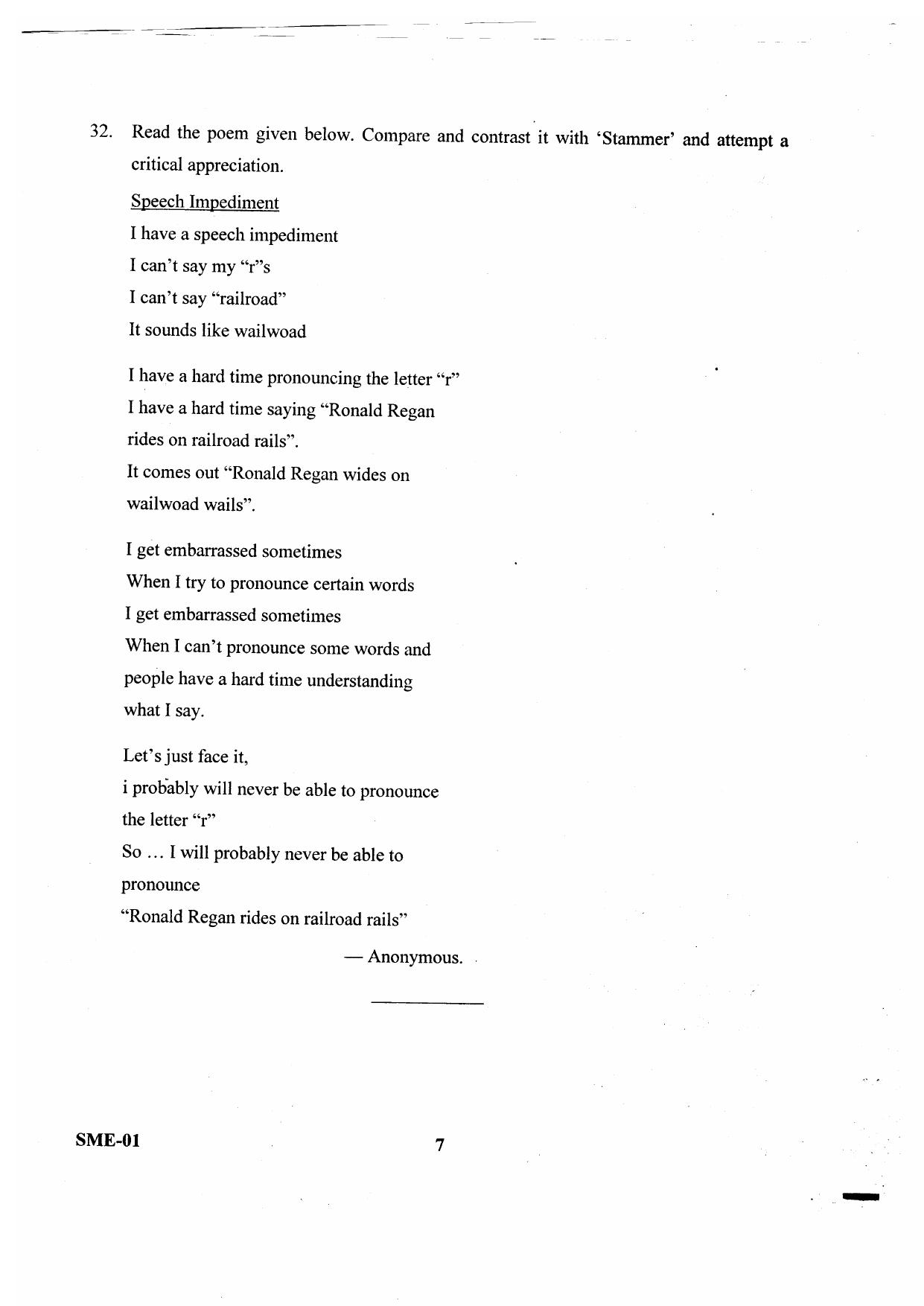 Kerala Plus Two 2020 English Model Question Paper - Page 7