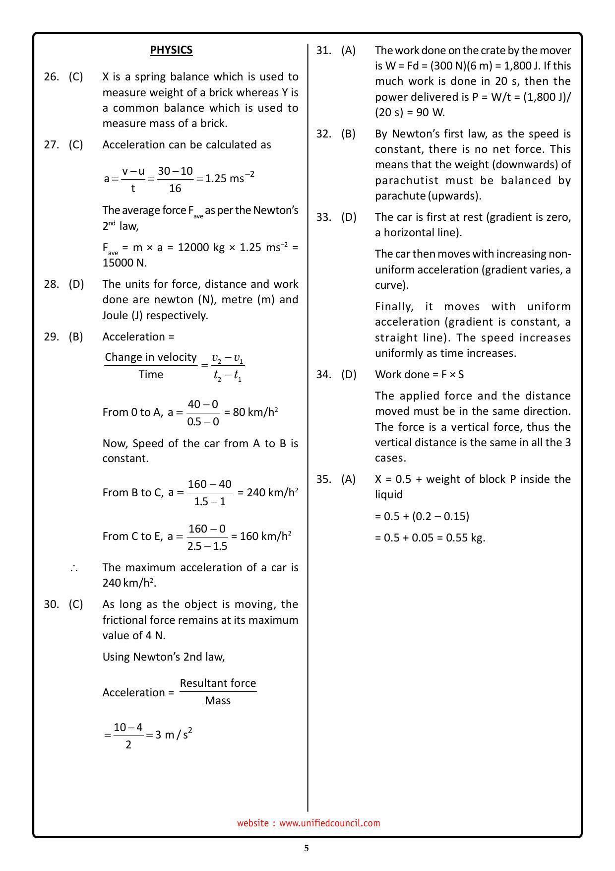 NSTSE 2023 Class 9 Answer Key (Paper Code 487) - Page 5