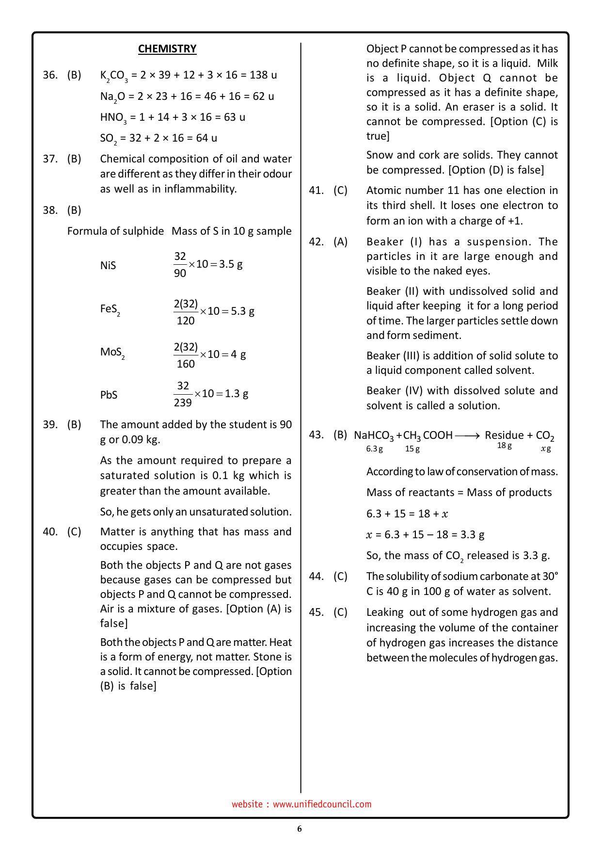 NSTSE 2023 Class 9 Answer Key (Paper Code 487) - Page 6