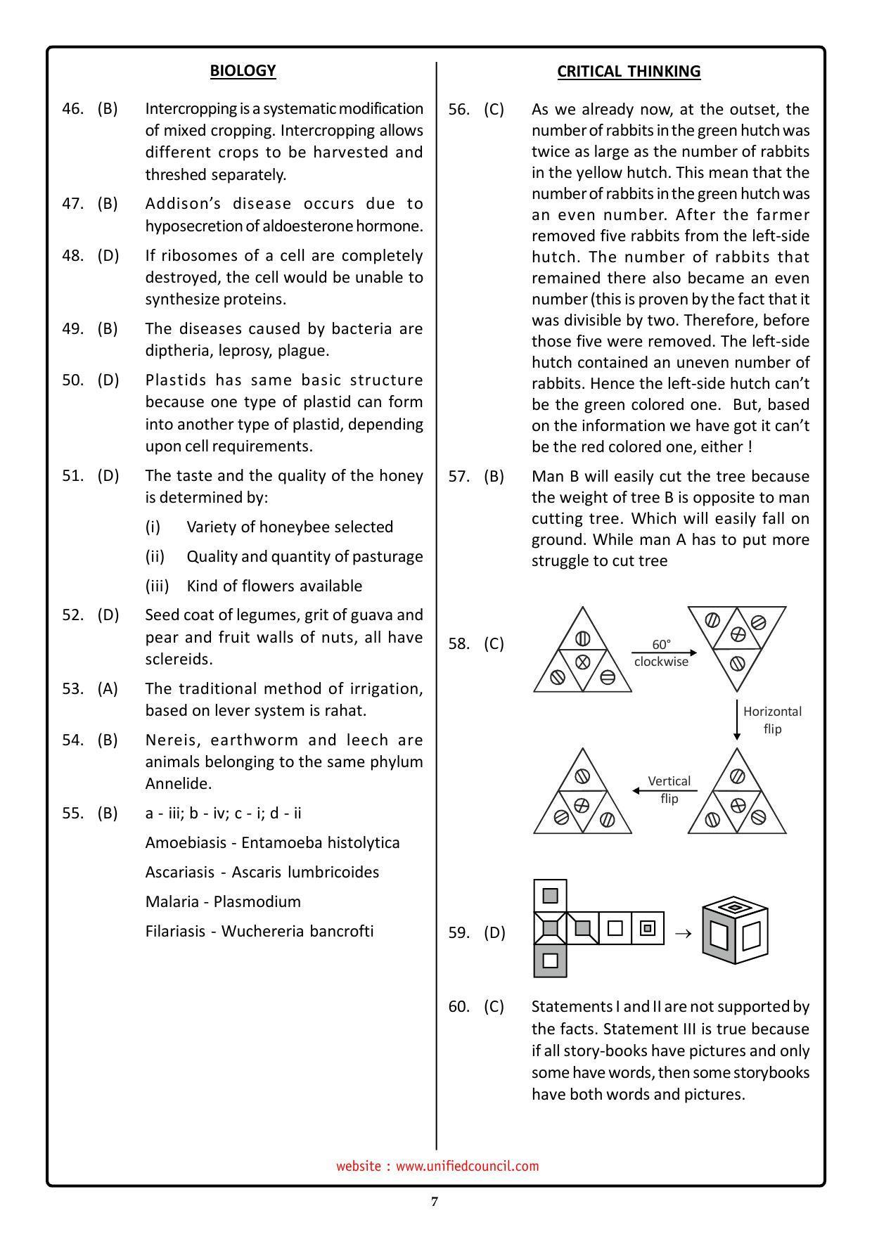 NSTSE 2023 Class 9 Answer Key (Paper Code 487) - Page 7