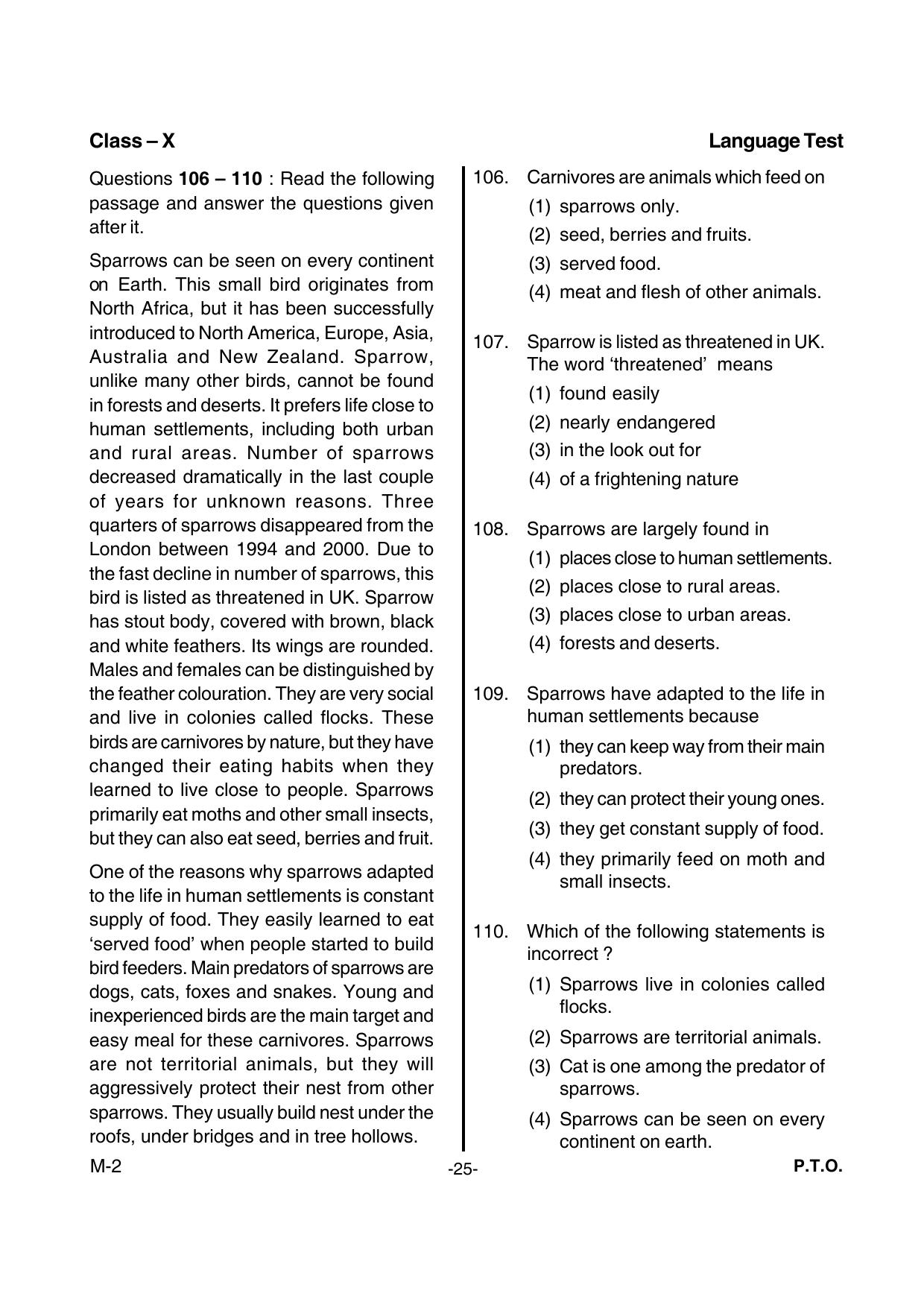 Kerala NTSE 2015 MAT Question Paper - Page 27