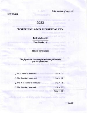 AHSEC Class 12 TOSM Question Papers 2022
