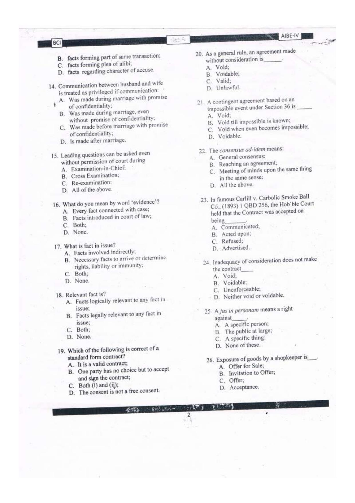AIBE 4 Question Paper - Page 3