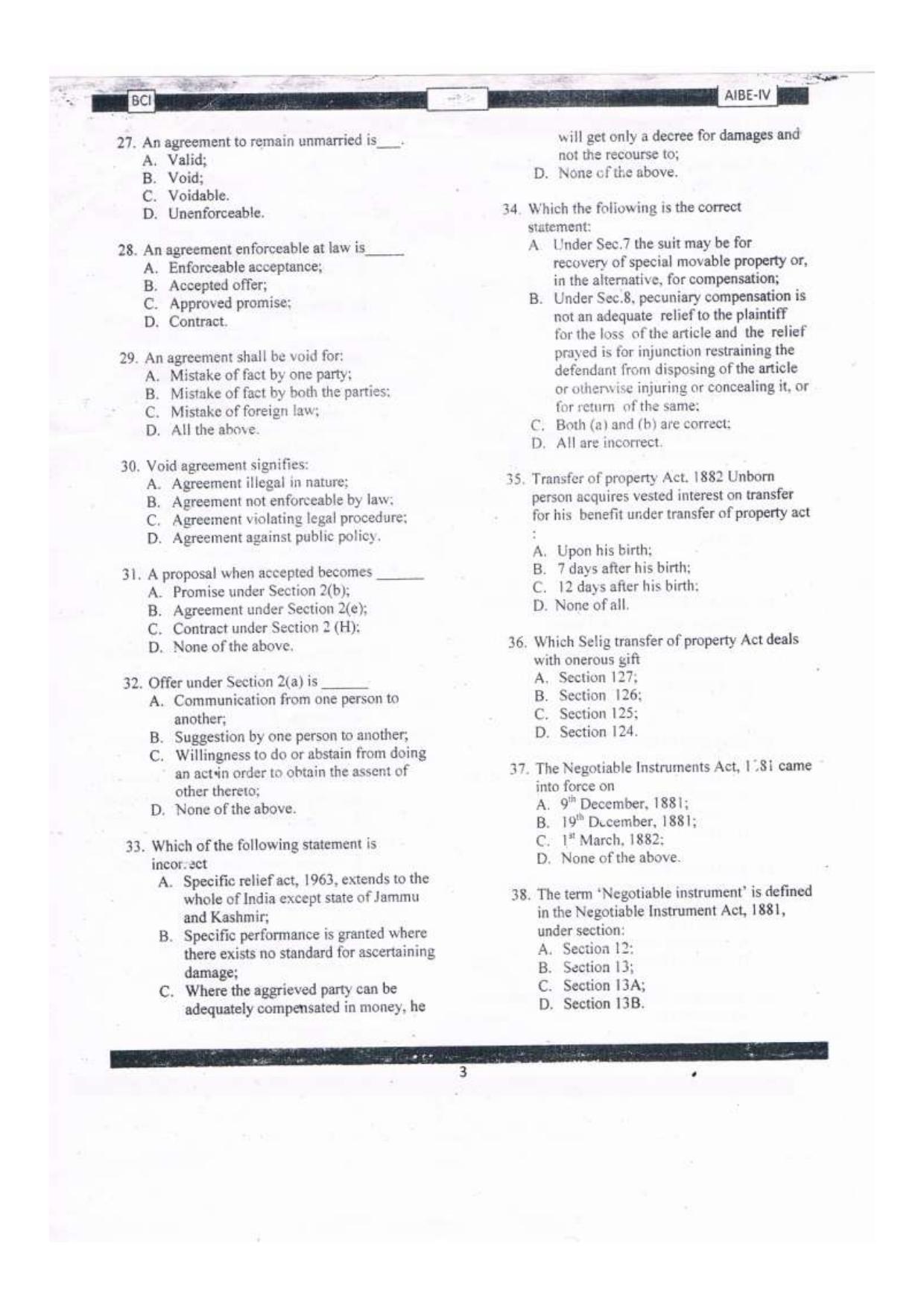 AIBE 4 Question Paper - Page 4