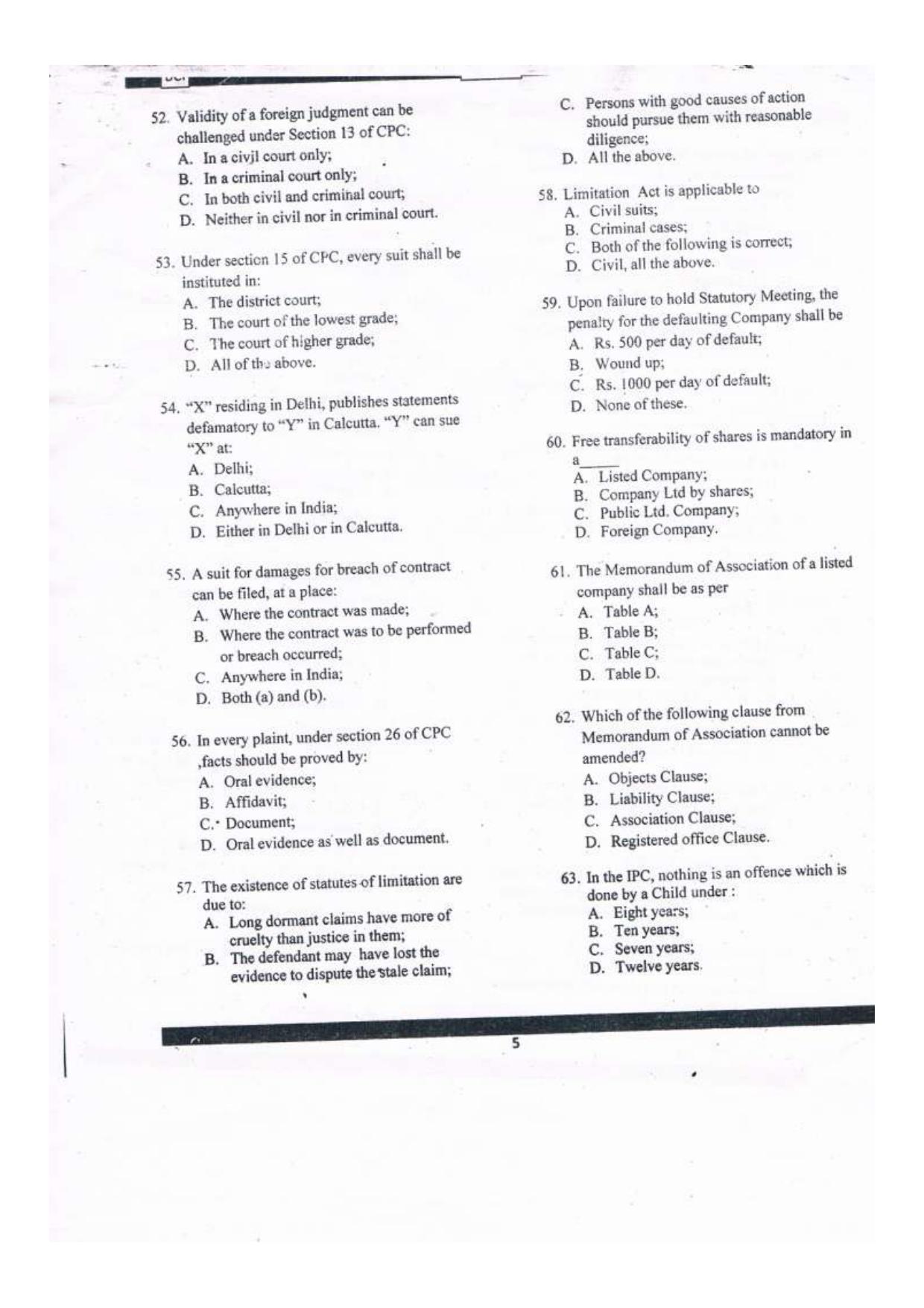 AIBE 4 Question Paper - Page 6