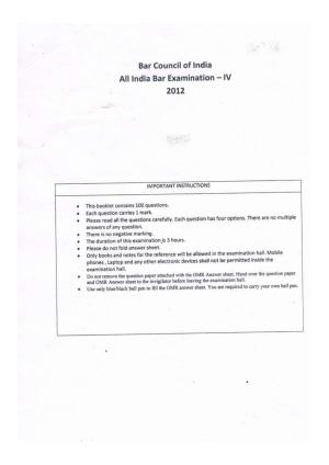 AIBE 4 Question Paper