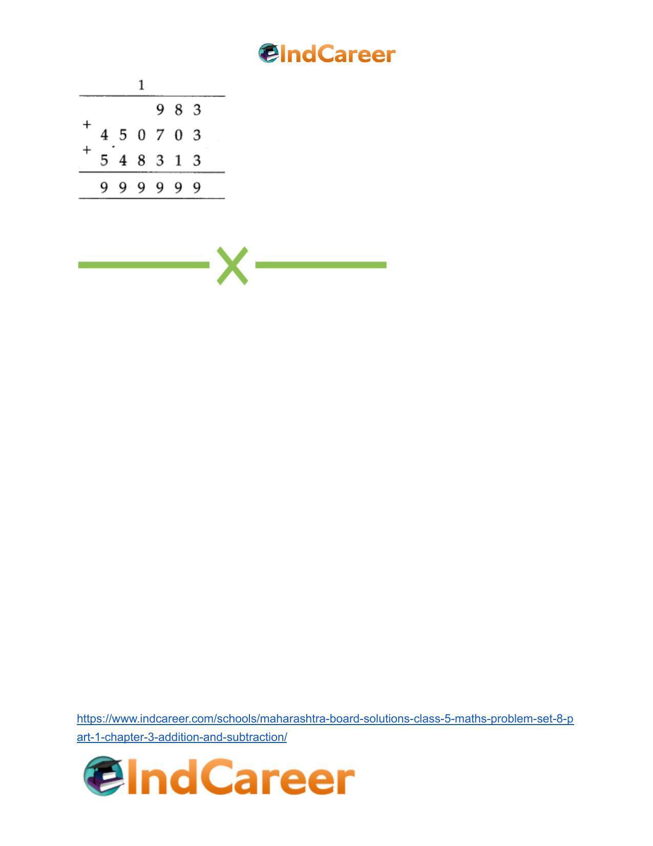 Maharashtra Board Solutions Class 5-Maths (Problem Set 8) - Part 1: Chapter 3- Addition and Subtraction - Page 10