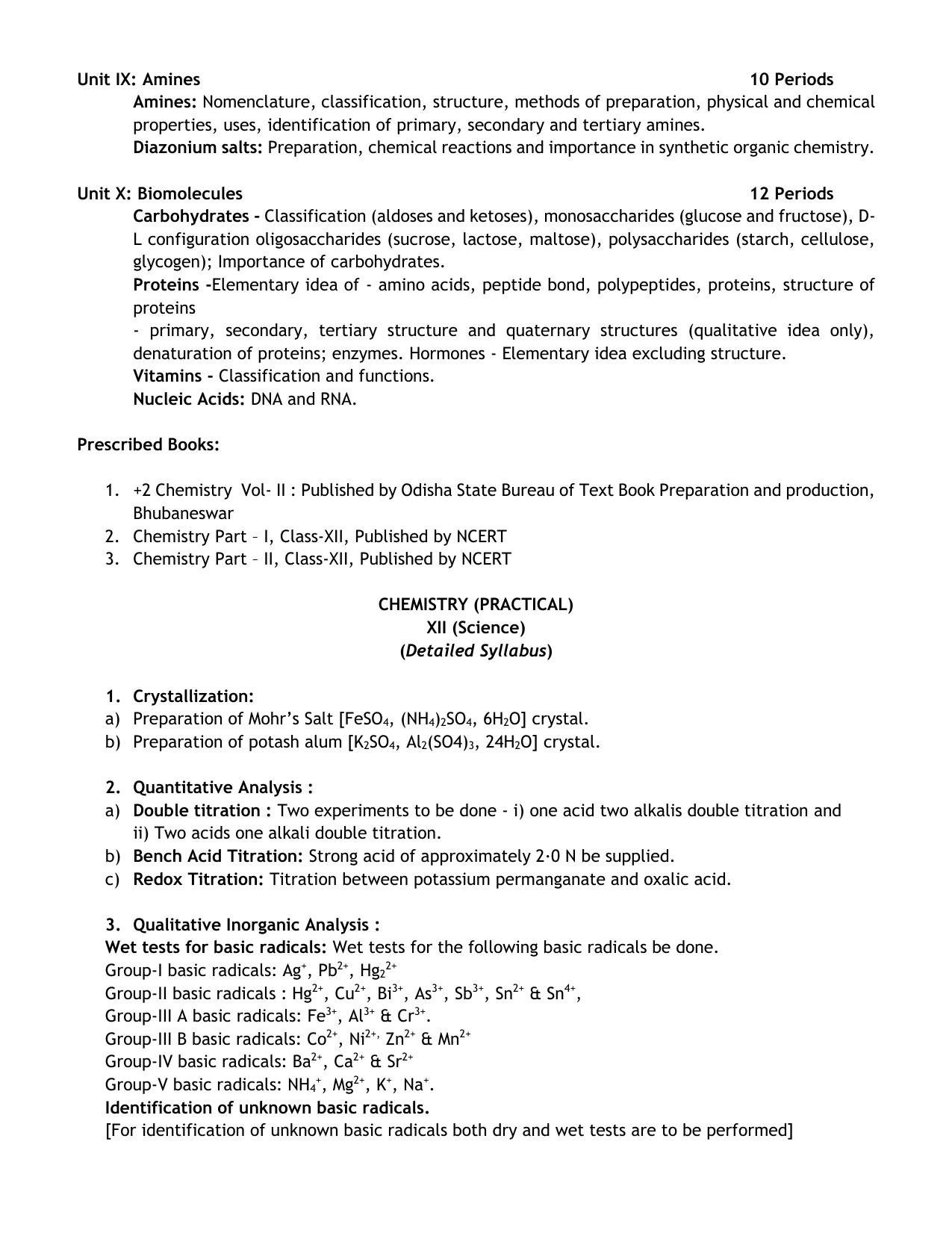 CHSE Odisha Class 12 Syllabus for Chemistry - Page 8