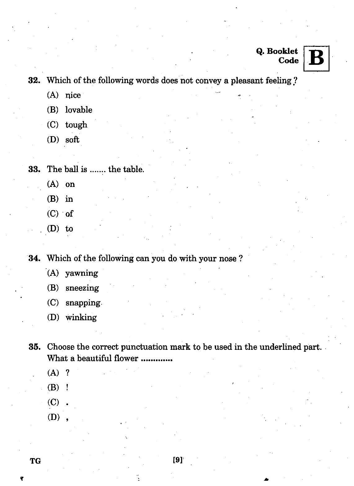 TGCET 2017 Question Papers - Page 9