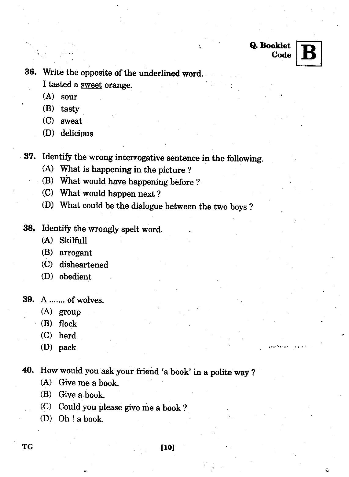 TGCET 2017 Question Papers - Page 10