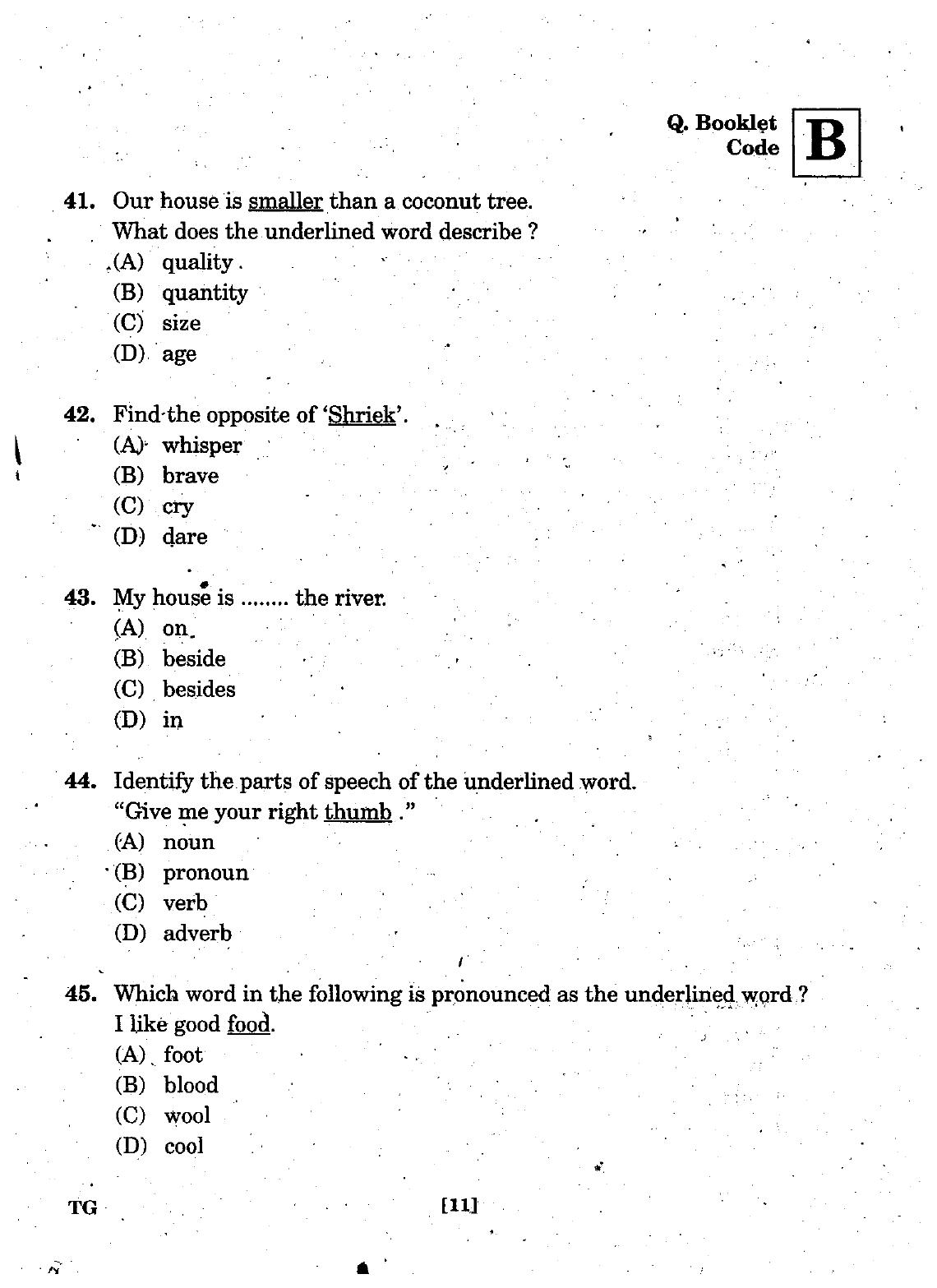 TGCET 2017 Question Papers - Page 11