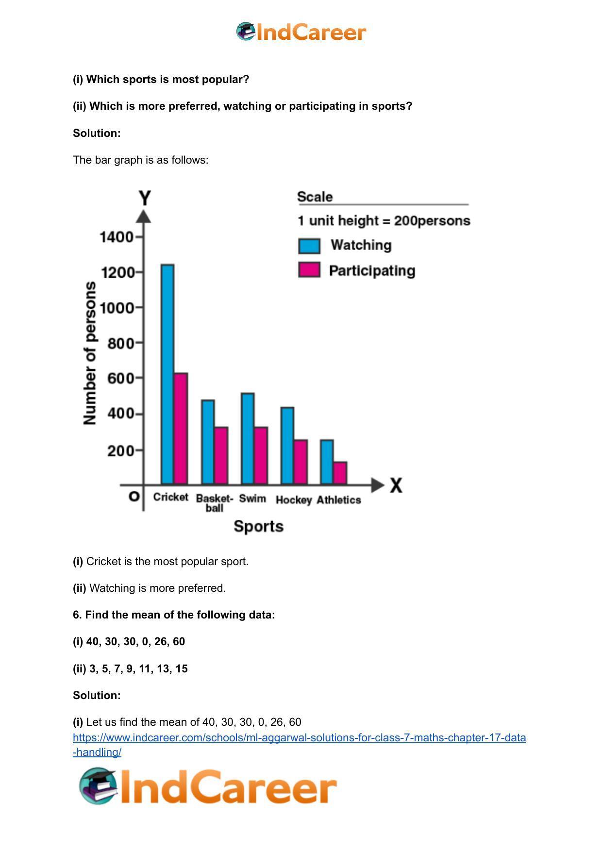 ML Aggarwal Solutions for Class 7 Maths Chapter 17- Data Handling - Page 8