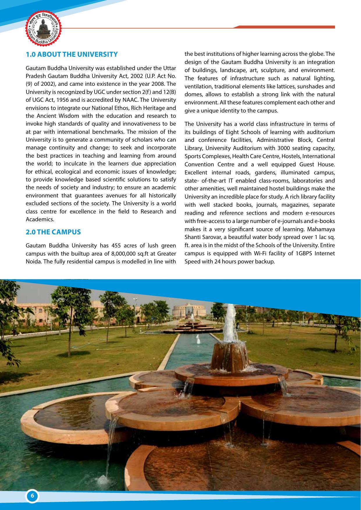 Gautam Buddha University, Gautam Budh Nagar Admission Brochure 2021-22 - Page 6