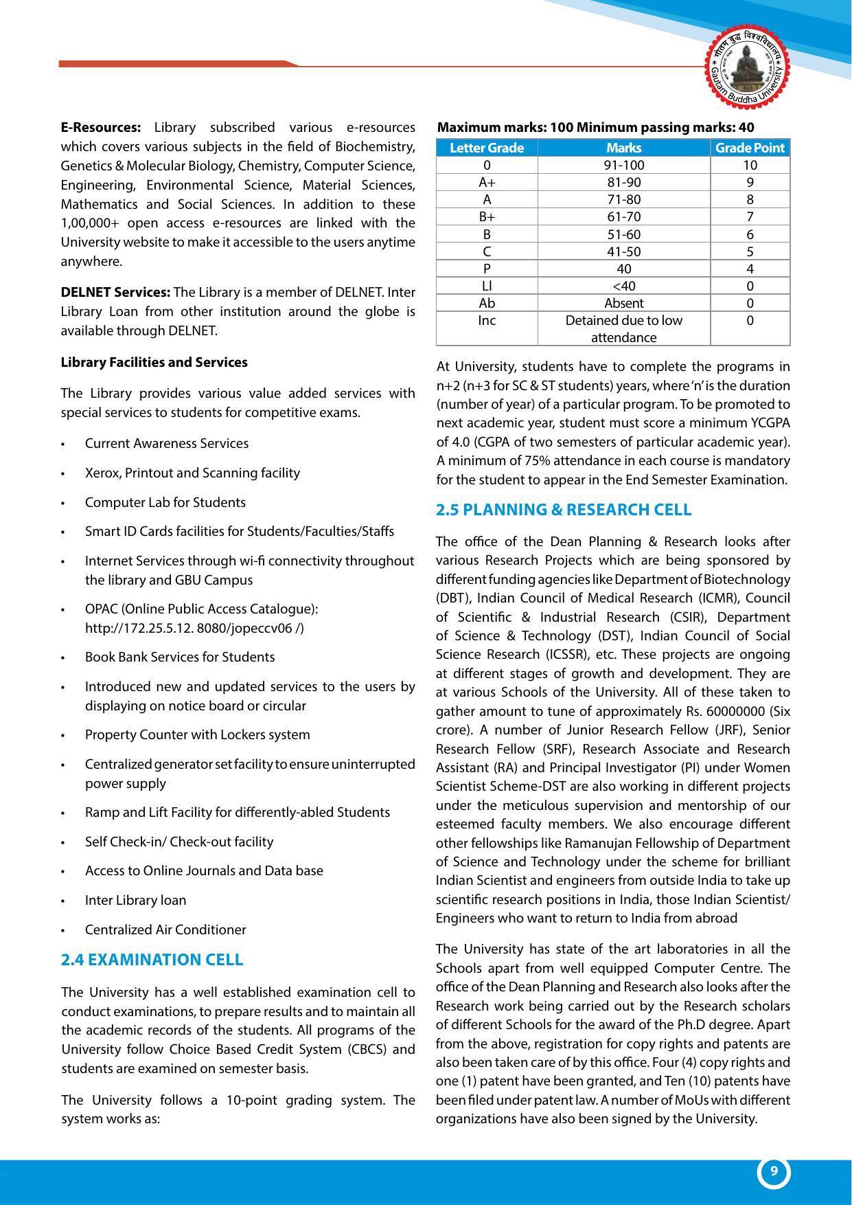 Gautam Buddha University, Gautam Budh Nagar Admission Brochure 2021-22 - Page 9