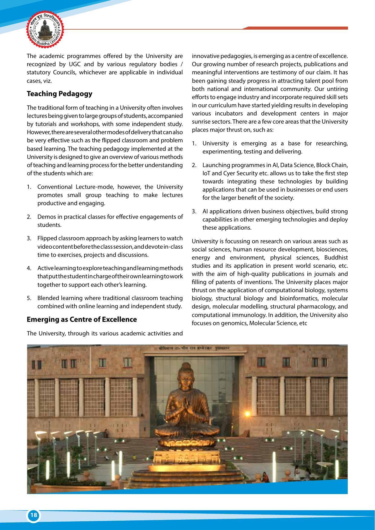 Gautam Buddha University, Gautam Budh Nagar Admission Brochure 2021-22 - Page 18