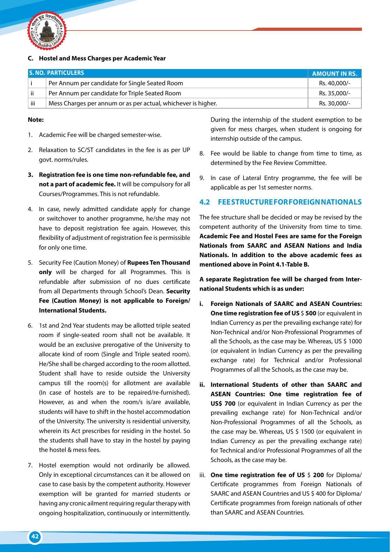 Gautam Buddha University, Gautam Budh Nagar Admission Brochure 2021-22 - Page 42
