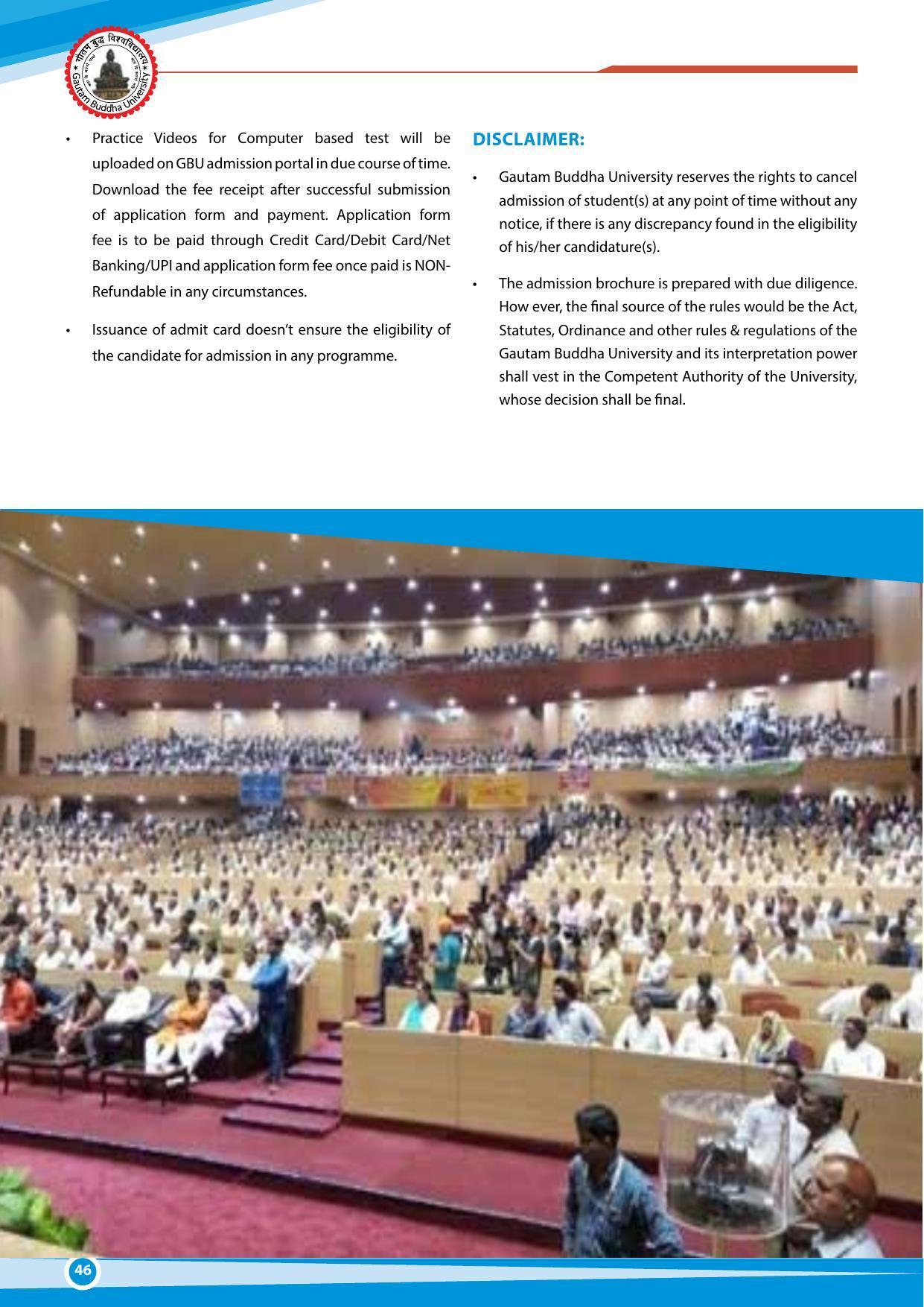 Gautam Buddha University, Gautam Budh Nagar Admission Brochure 2021-22 - Page 46