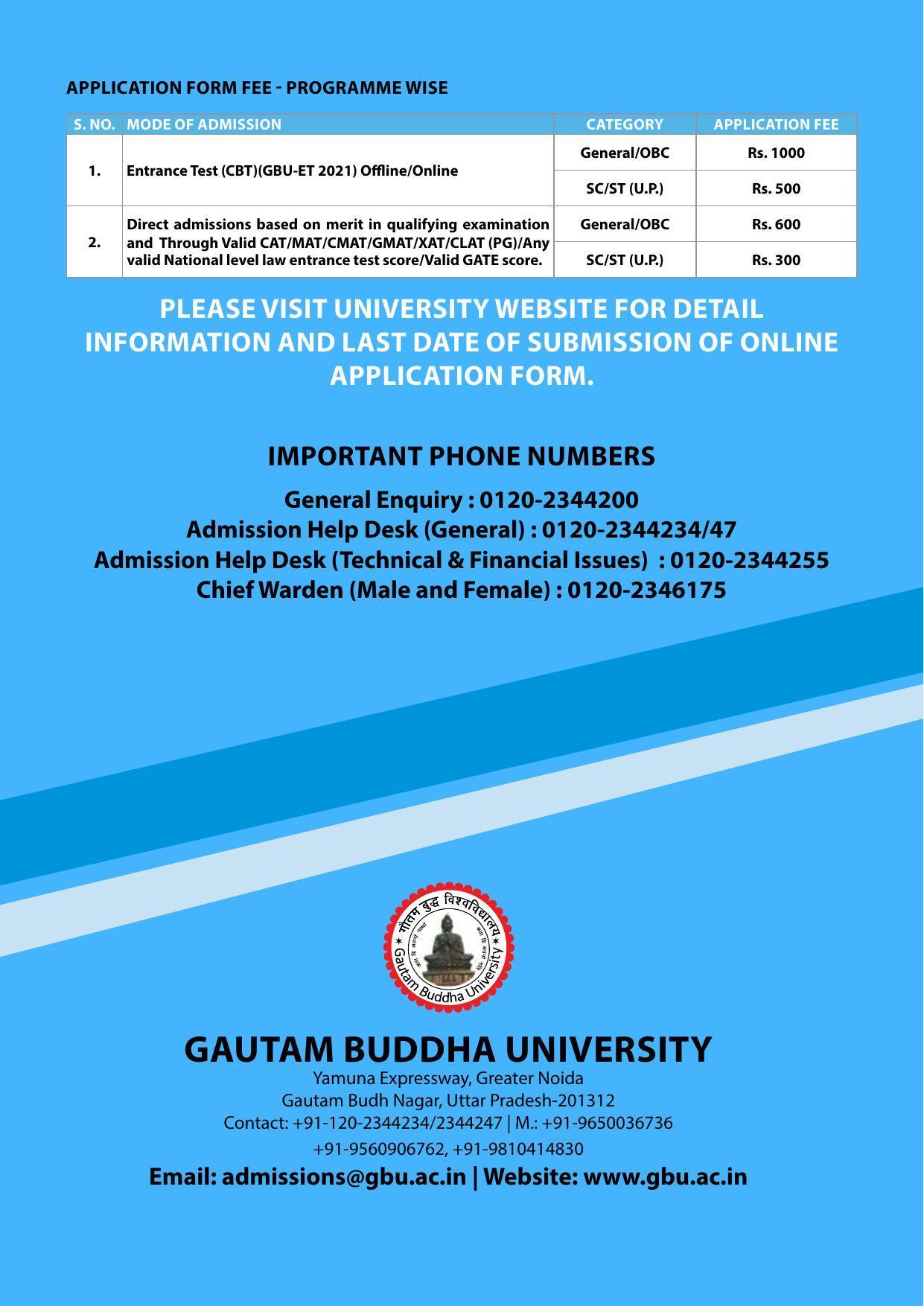 Gautam Buddha University, Gautam Budh Nagar Admission Brochure 2021-22 - Page 48