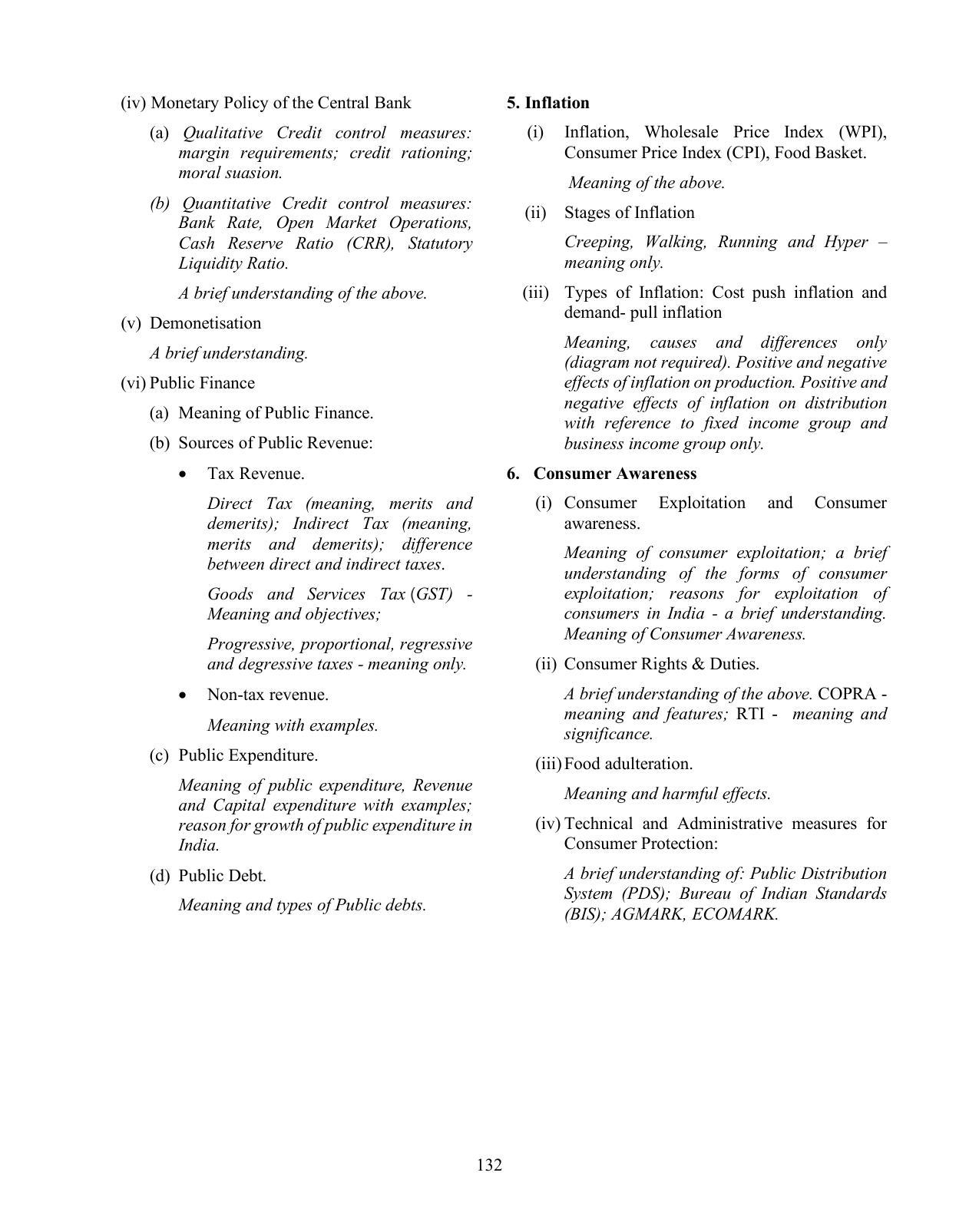 ICSE Economics Syllabus 2026 - Page 4