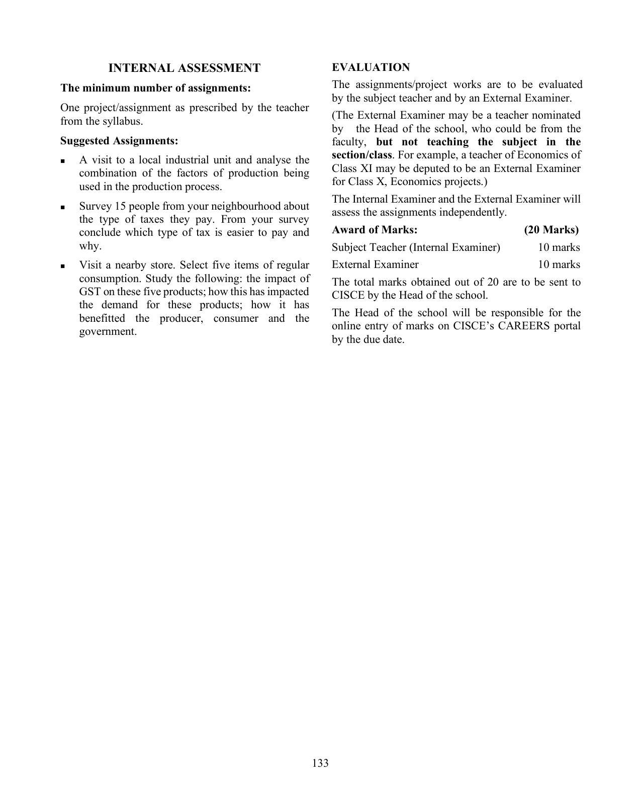 ICSE Economics Syllabus 2026 - Page 5
