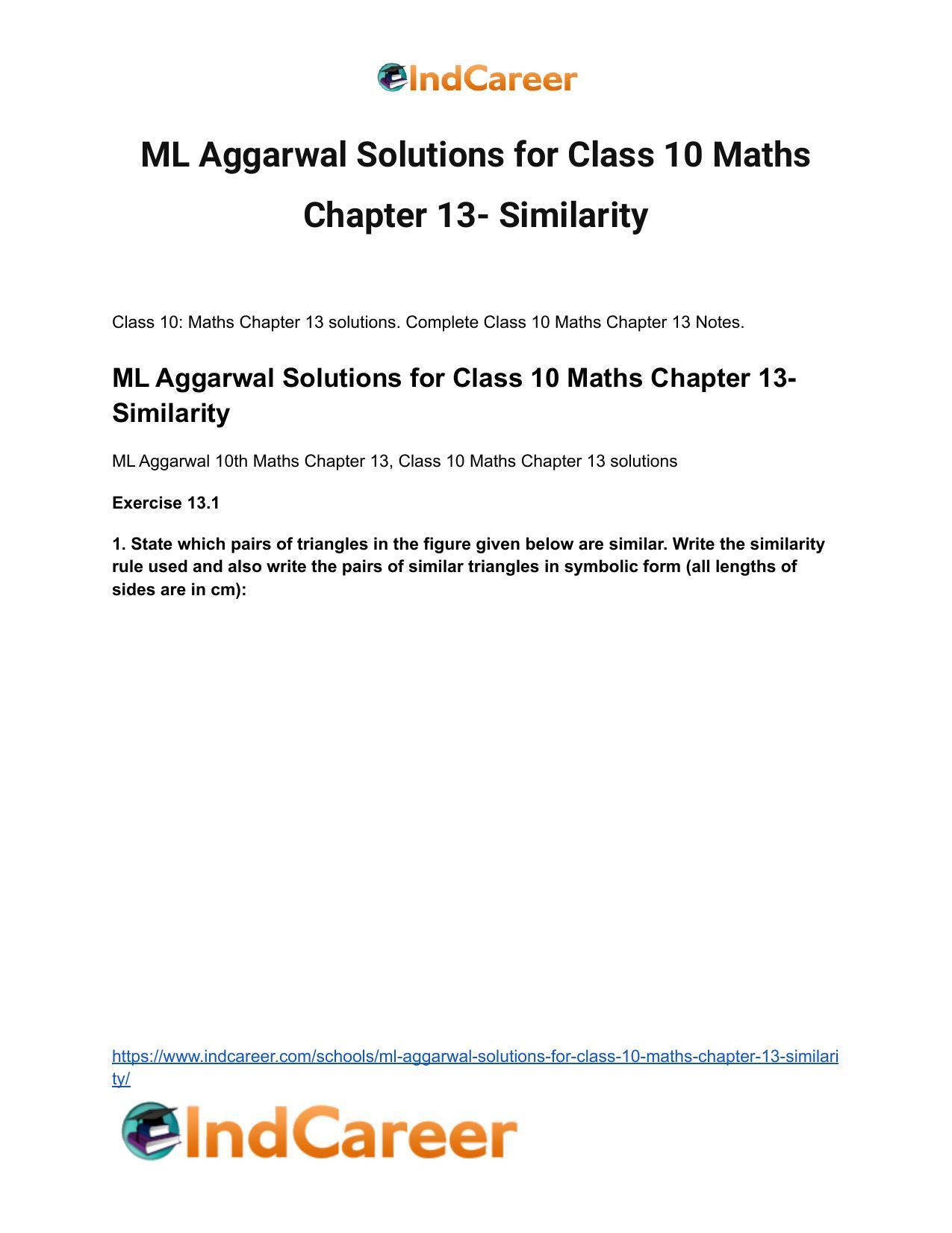 ML Aggarwal Solutions for Class 10 Maths Chapter 13- Similarity - Page 2