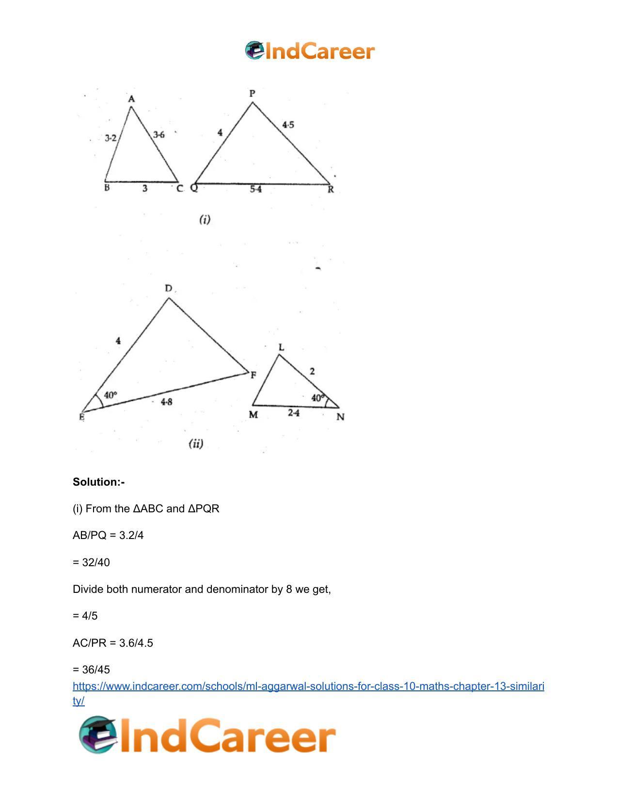 ML Aggarwal Solutions for Class 10 Maths Chapter 13- Similarity - Page 4