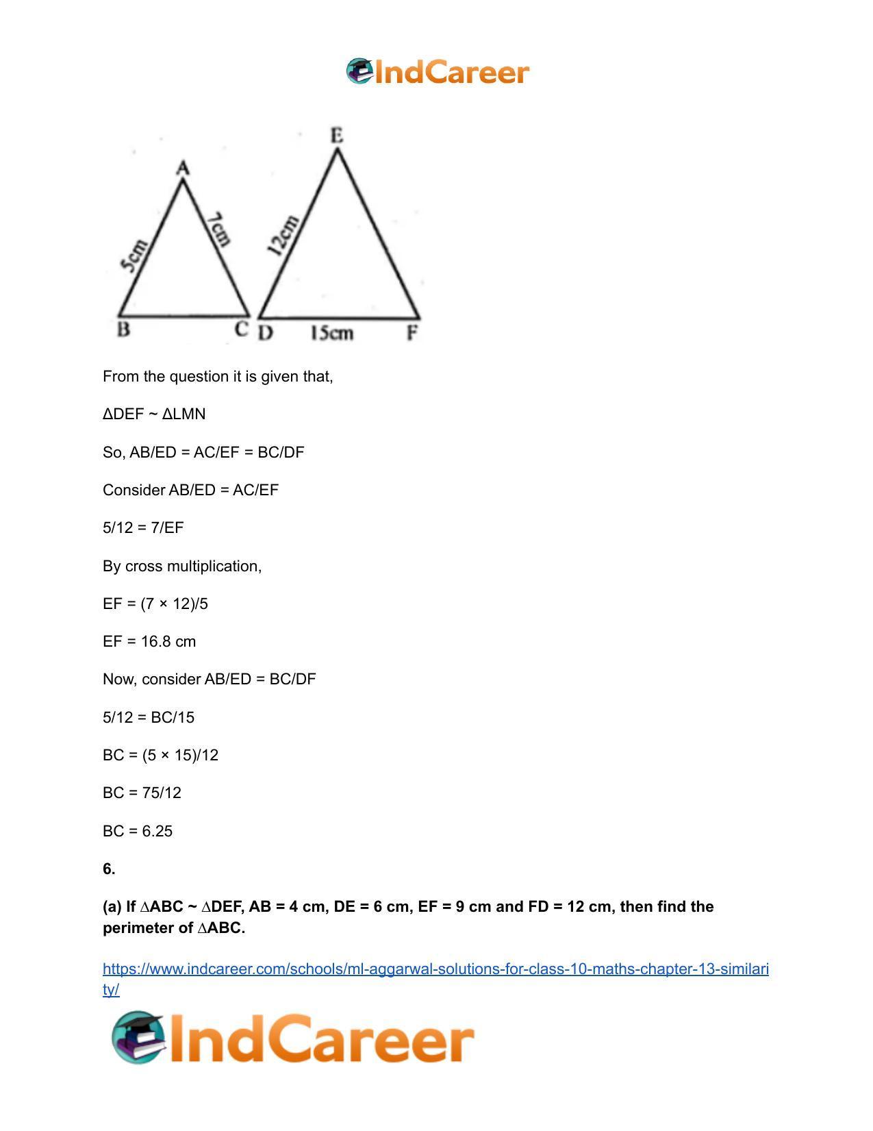 ML Aggarwal Solutions for Class 10 Maths Chapter 13- Similarity - Page 7