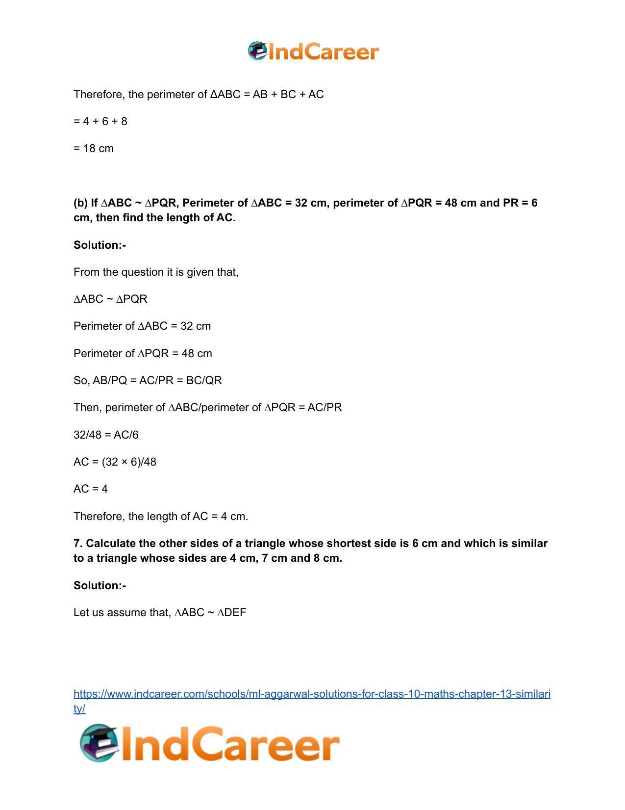 ML Aggarwal Solutions for Class 10 Maths Chapter 13- Similarity - Page 9