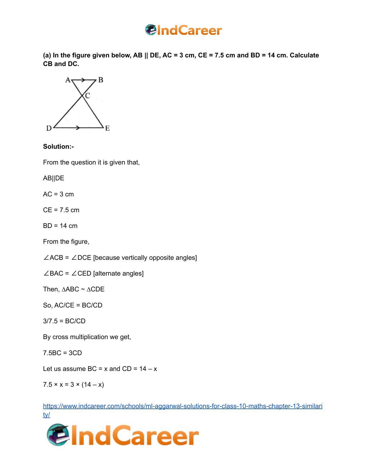 ML Aggarwal Solutions for Class 10 Maths Chapter 13- Similarity - Page 11
