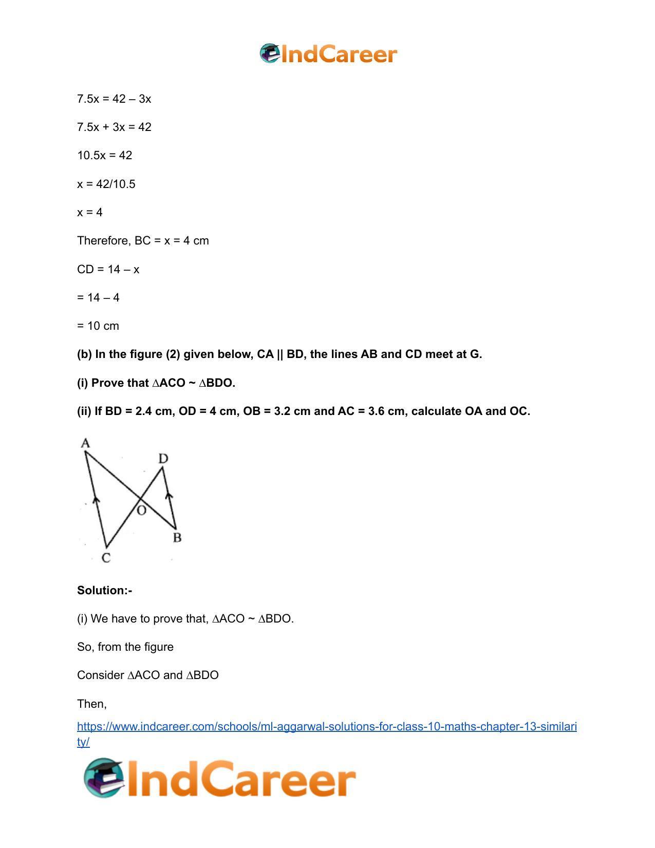 ML Aggarwal Solutions for Class 10 Maths Chapter 13- Similarity - Page 12