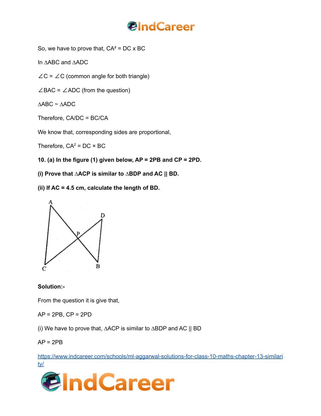 ML Aggarwal Solutions for Class 10 Maths Chapter 13- Similarity - Page 15
