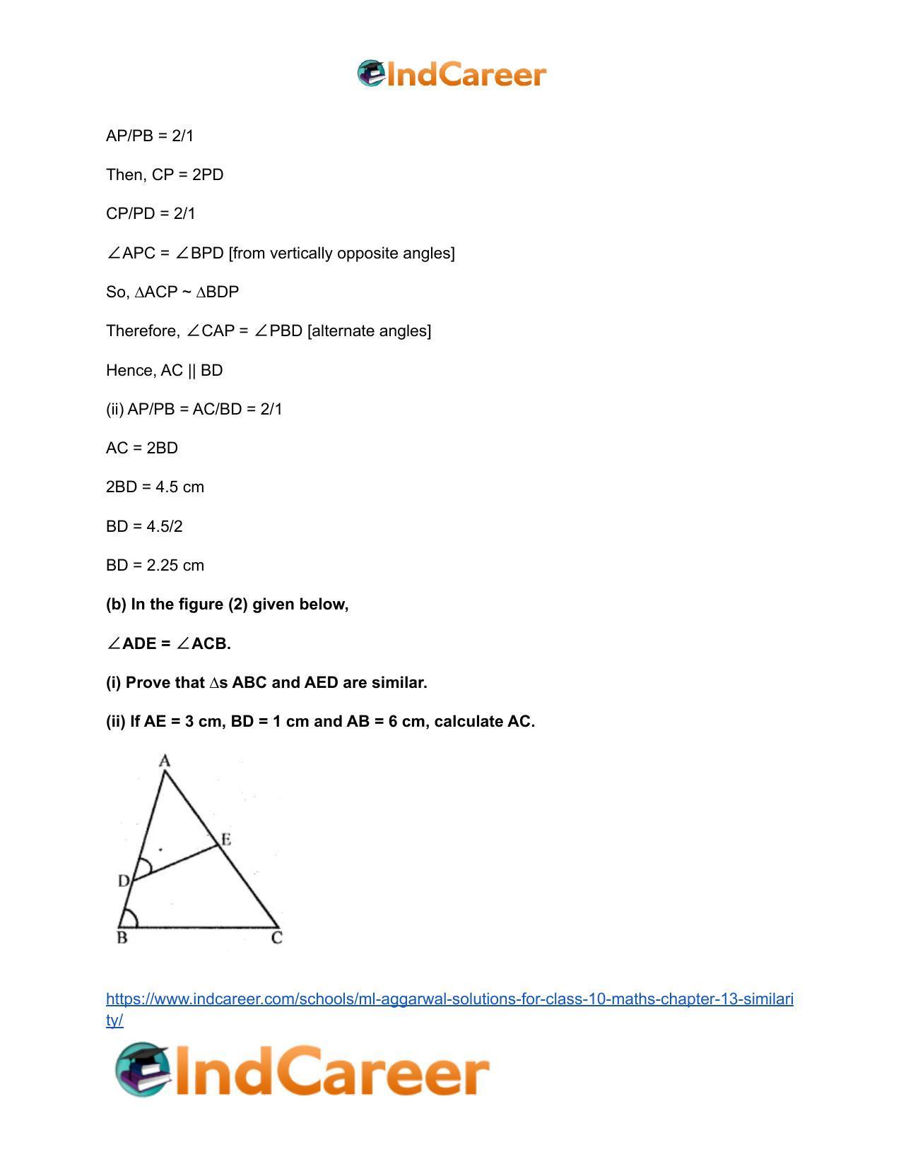 ML Aggarwal Solutions for Class 10 Maths Chapter 13- Similarity - Page 16