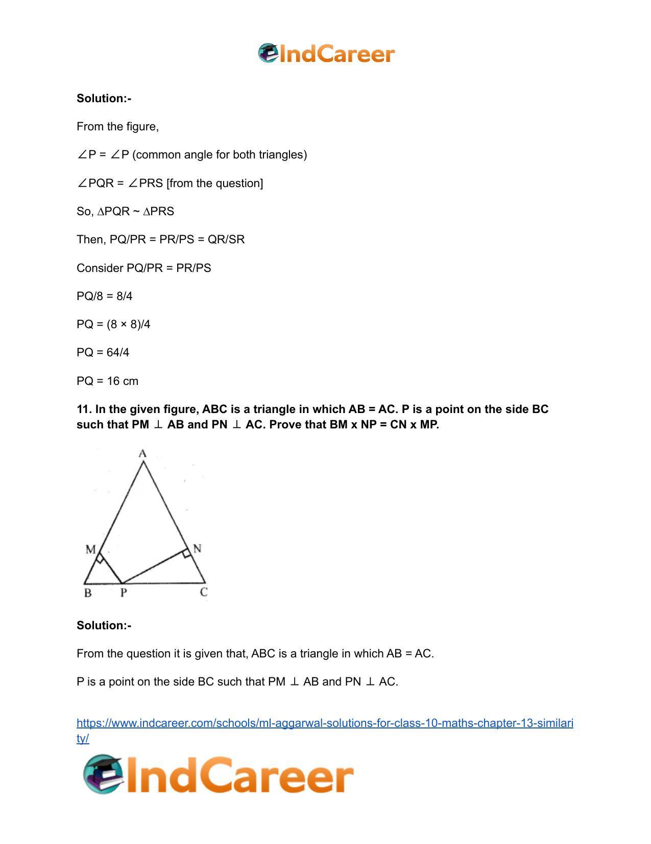 ML Aggarwal Solutions for Class 10 Maths Chapter 13- Similarity - Page 18