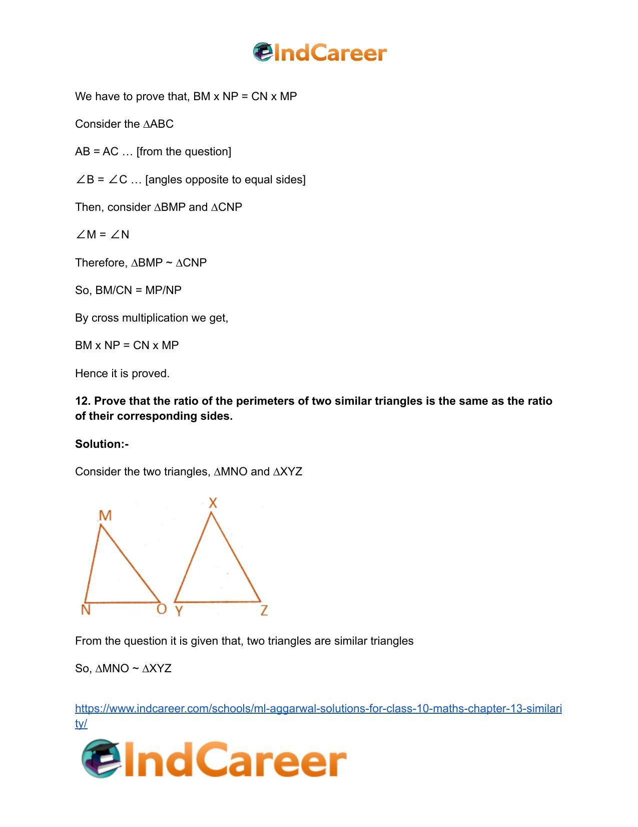 ML Aggarwal Solutions for Class 10 Maths Chapter 13- Similarity - Page 19