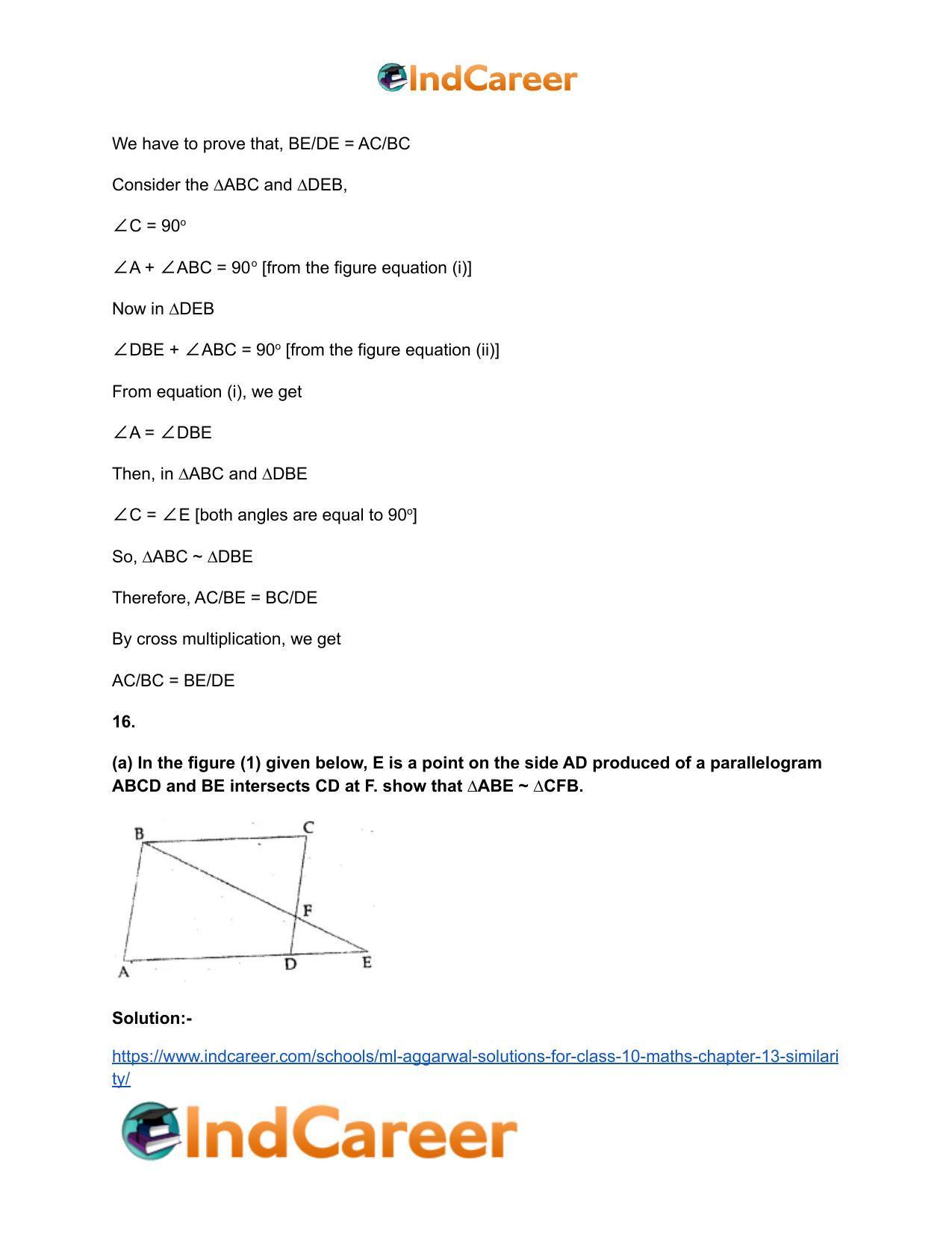 ML Aggarwal Solutions for Class 10 Maths Chapter 13- Similarity - Page 23