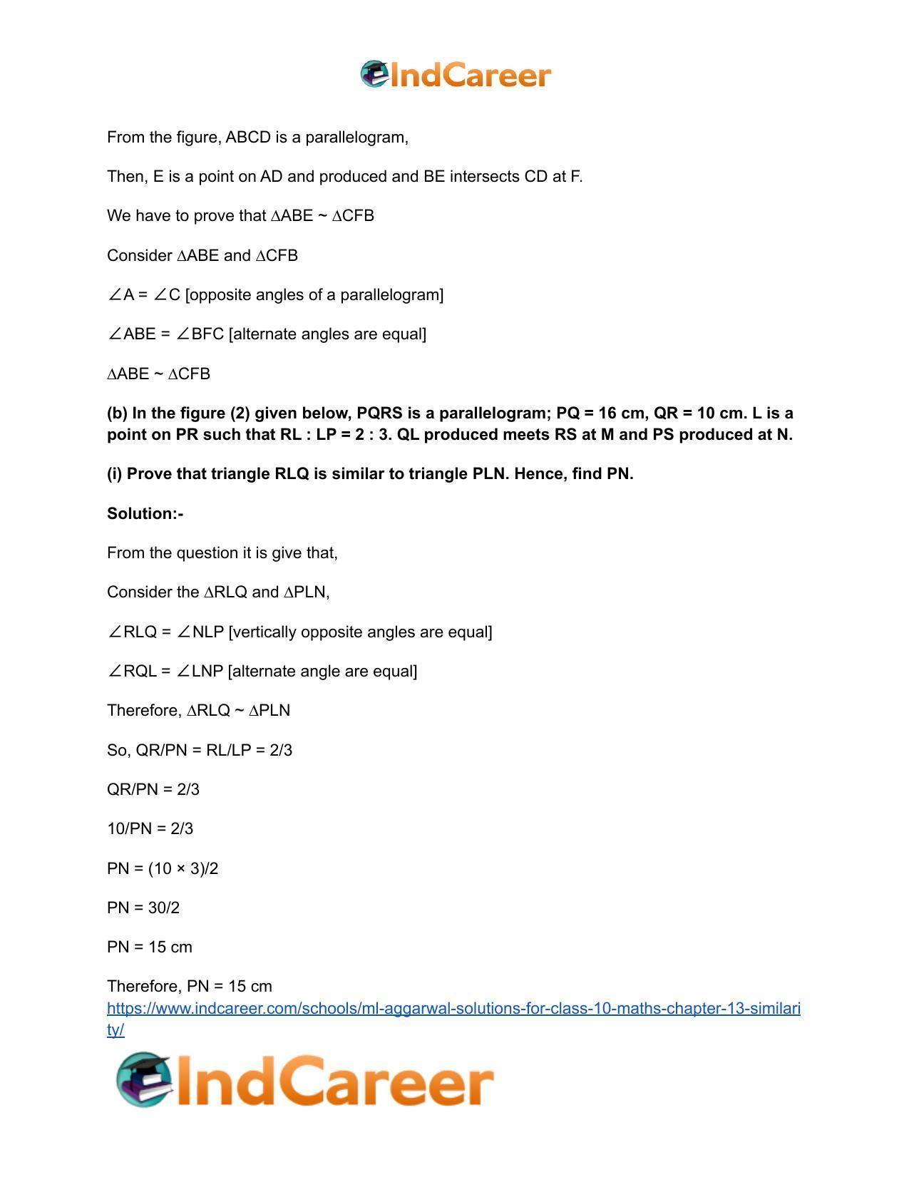 ML Aggarwal Solutions for Class 10 Maths Chapter 13- Similarity - Page 24