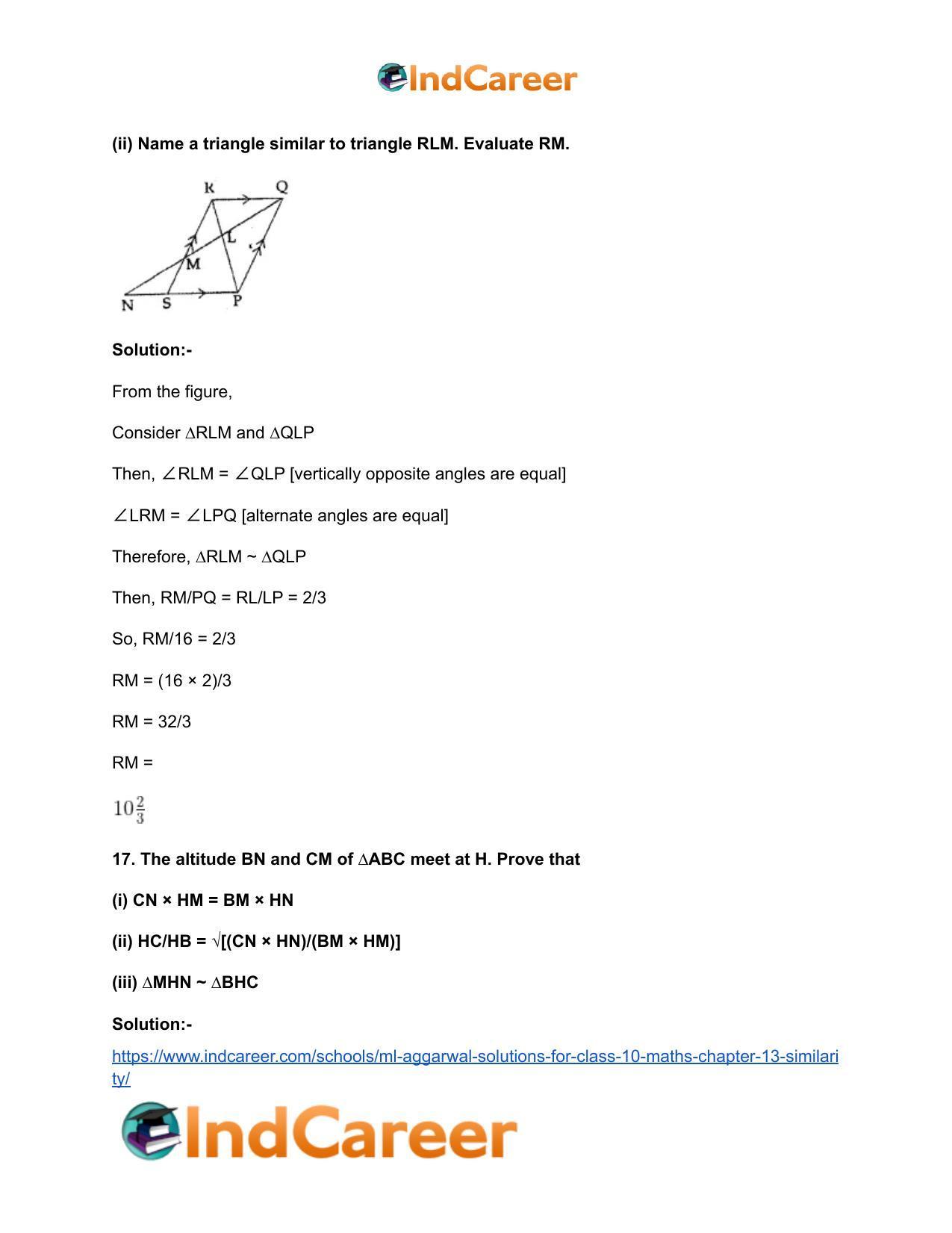 ML Aggarwal Solutions for Class 10 Maths Chapter 13- Similarity - Page 25