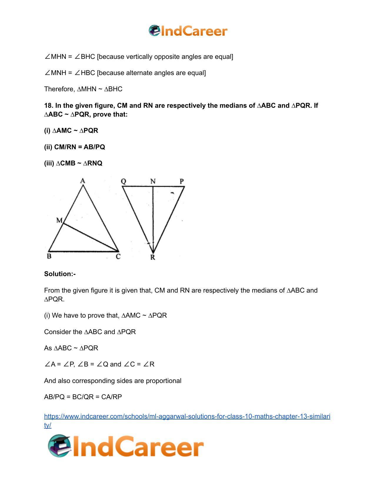 ML Aggarwal Solutions for Class 10 Maths Chapter 13- Similarity - Page 27
