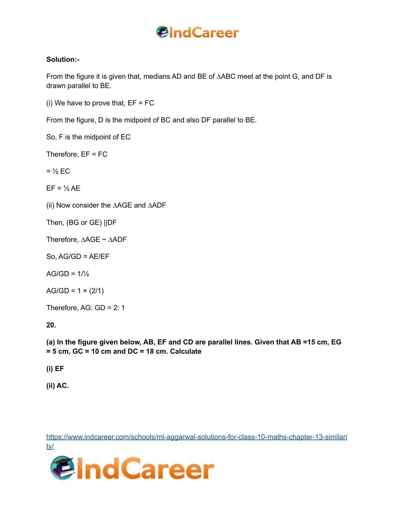 ML Aggarwal Solutions for Class 10 Maths Chapter 13- Similarity - Page 29