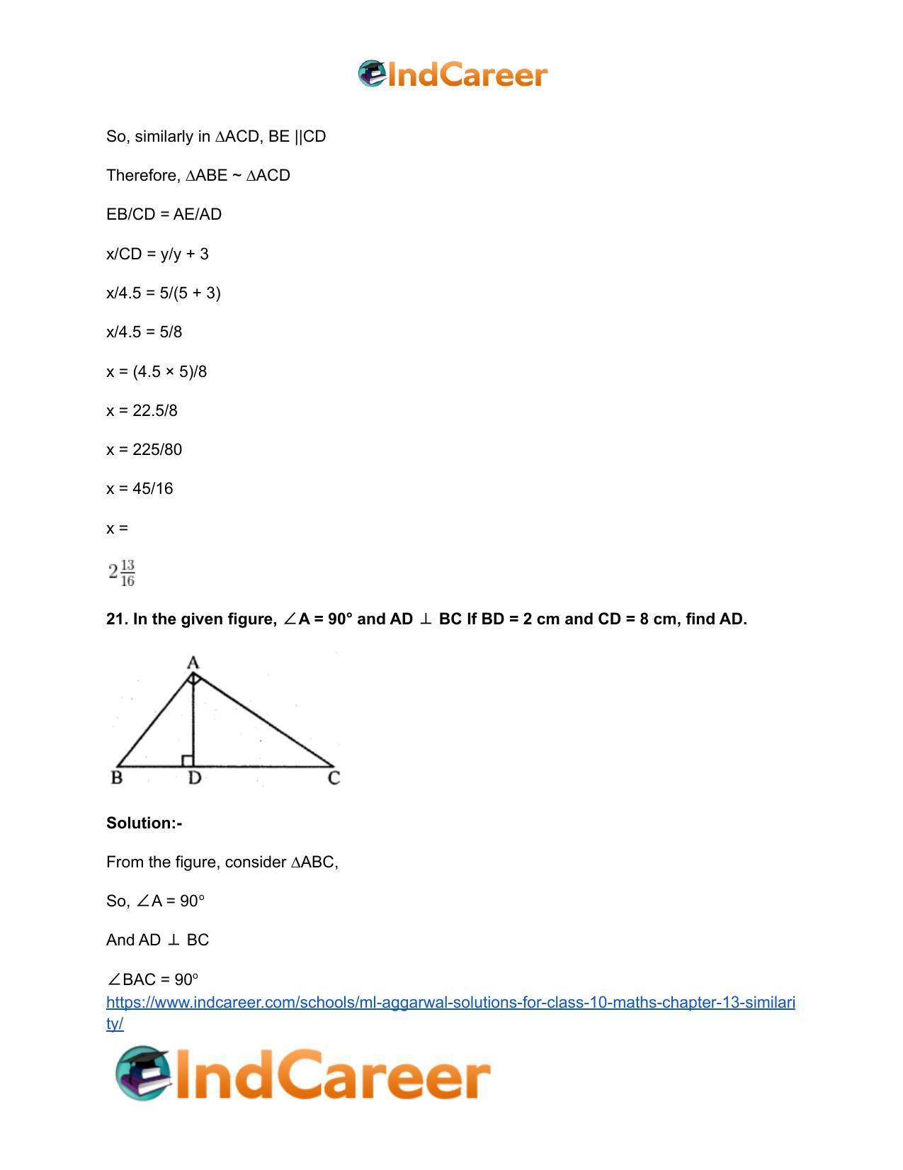 ML Aggarwal Solutions for Class 10 Maths Chapter 13- Similarity - Page 32