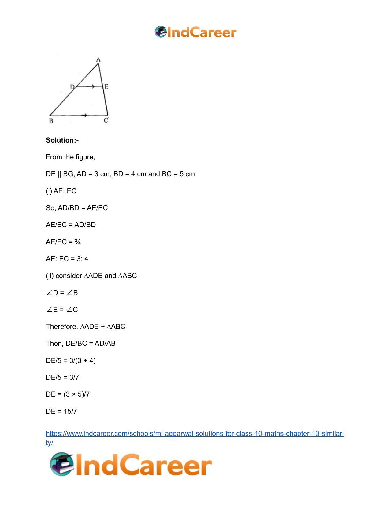 ML Aggarwal Solutions for Class 10 Maths Chapter 13- Similarity - Page 36