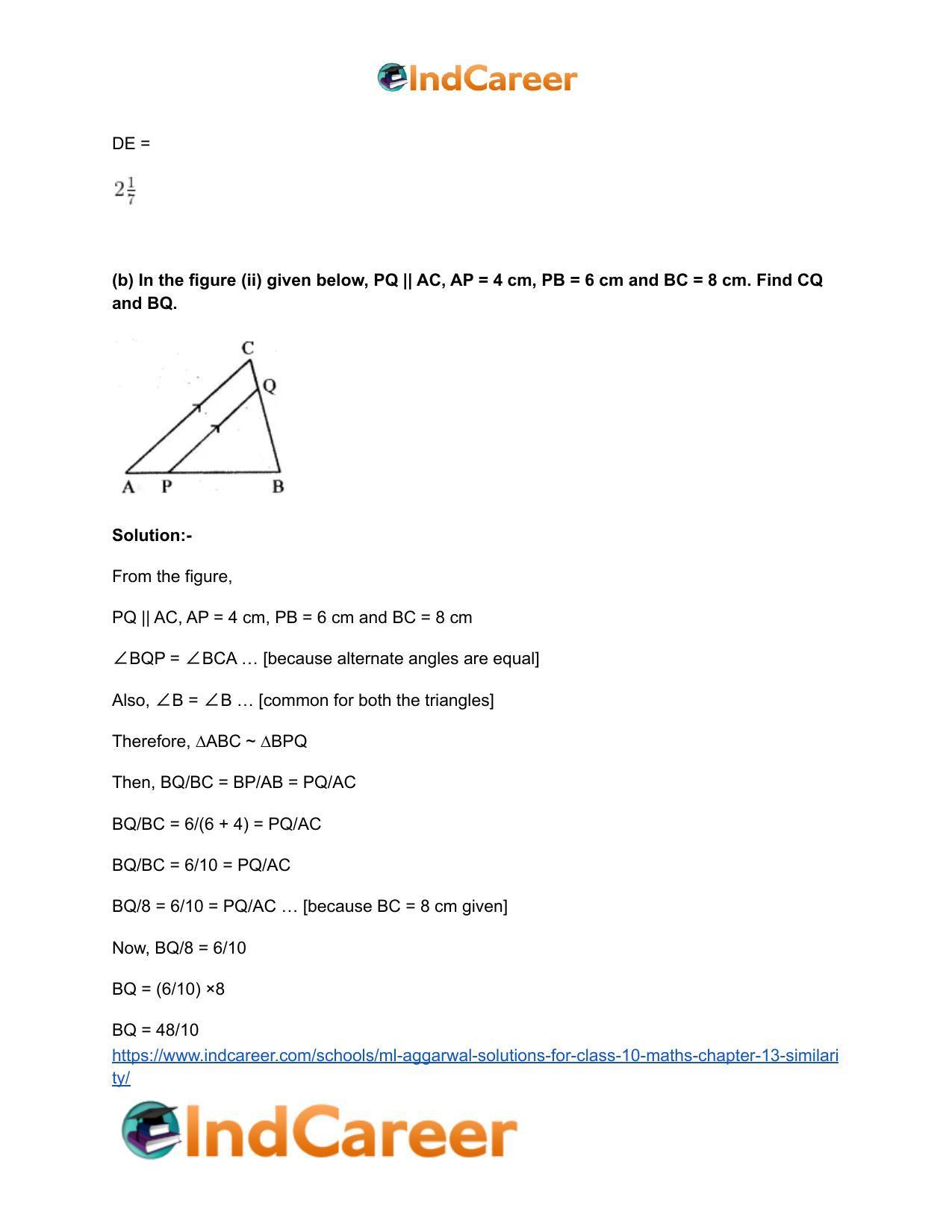 ML Aggarwal Solutions for Class 10 Maths Chapter 13- Similarity - Page 37