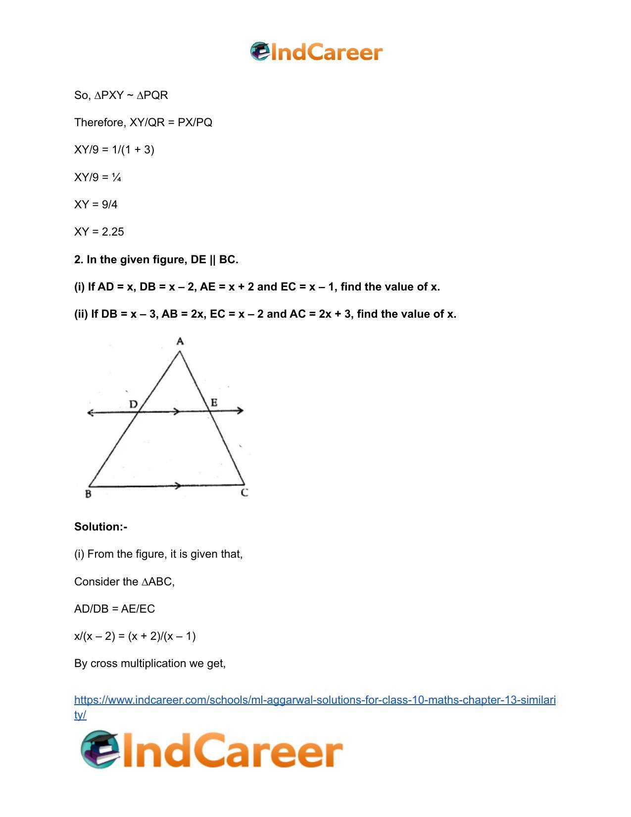 ML Aggarwal Solutions for Class 10 Maths Chapter 13- Similarity - Page 39